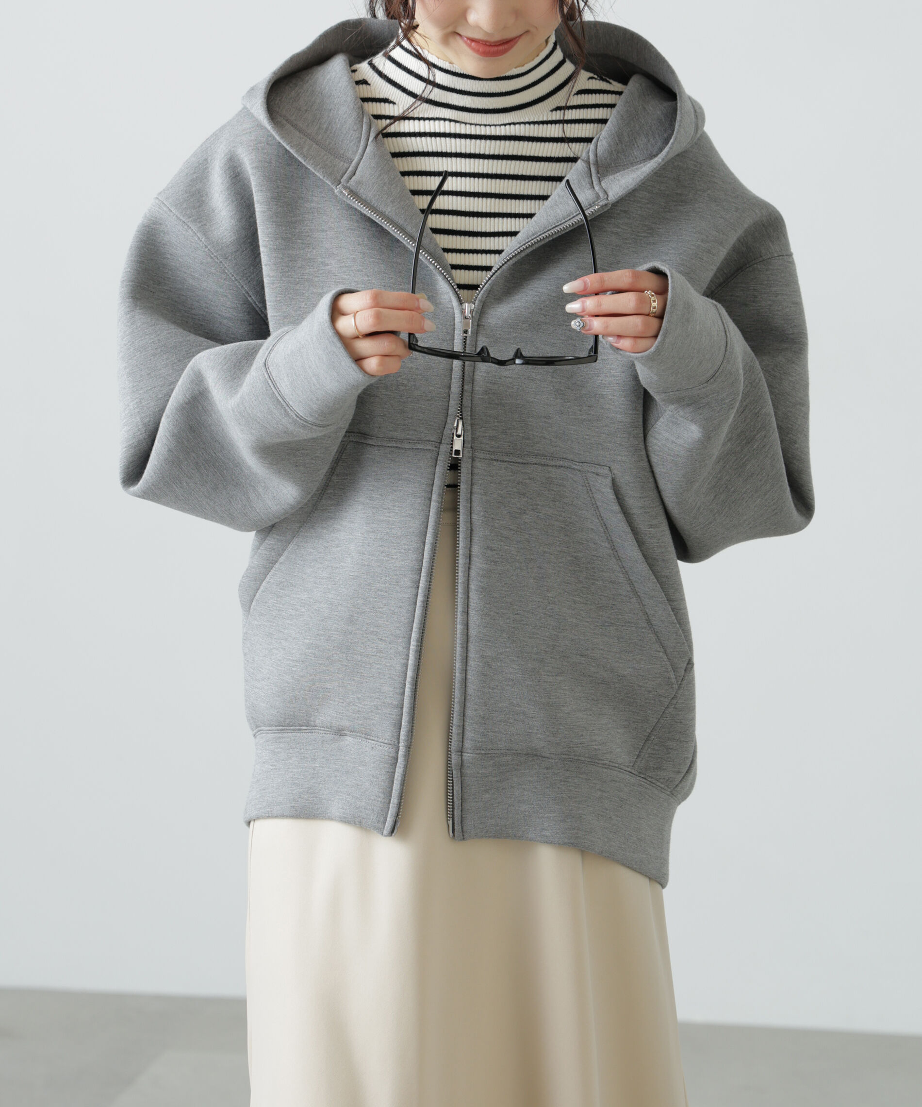  「〈洗える〉マシンウォッシャブルボトルネックリブニット」|ニット・セーター|