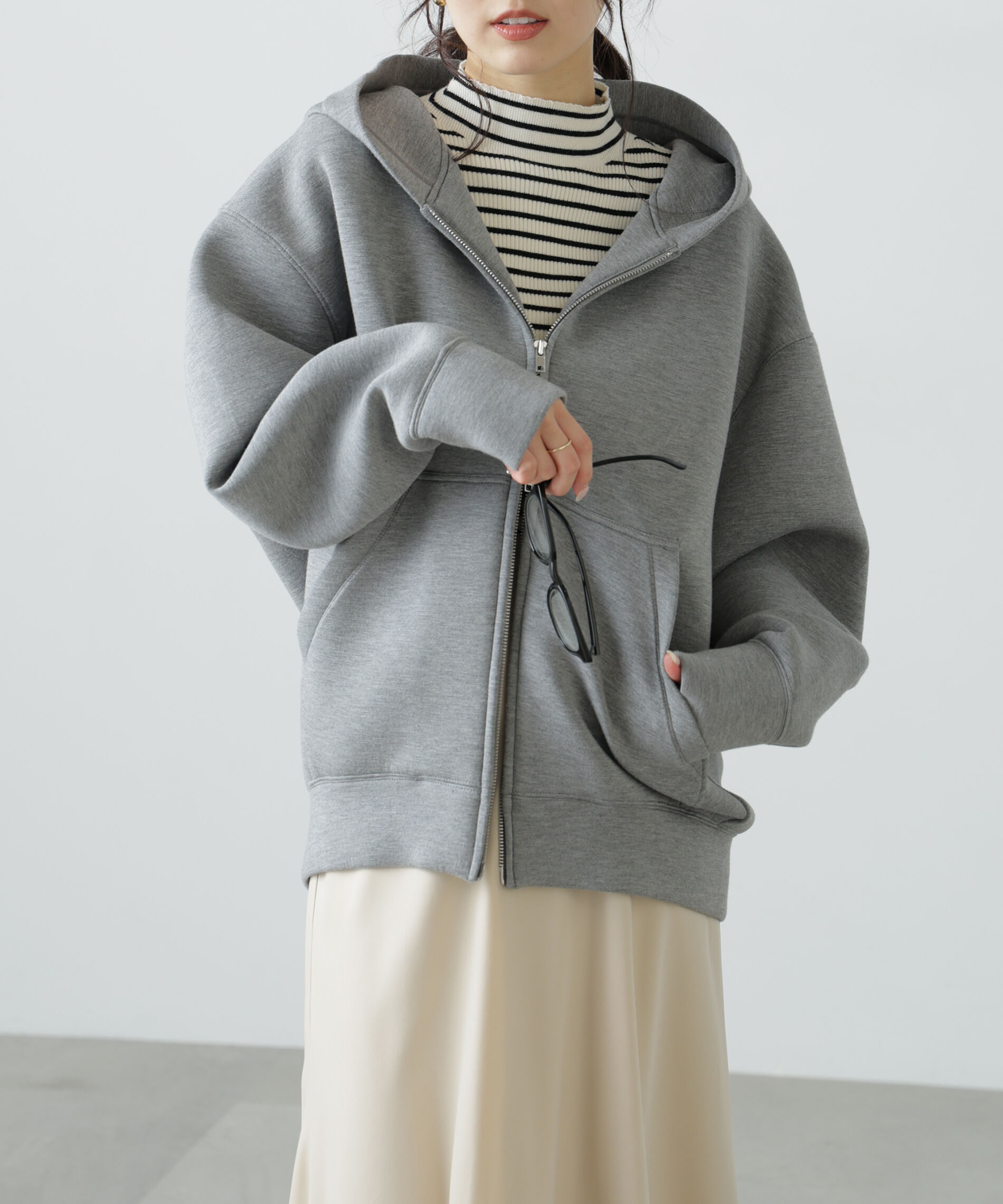  「〈洗える〉マシンウォッシャブルボトルネックリブニット」|ニット・セーター|