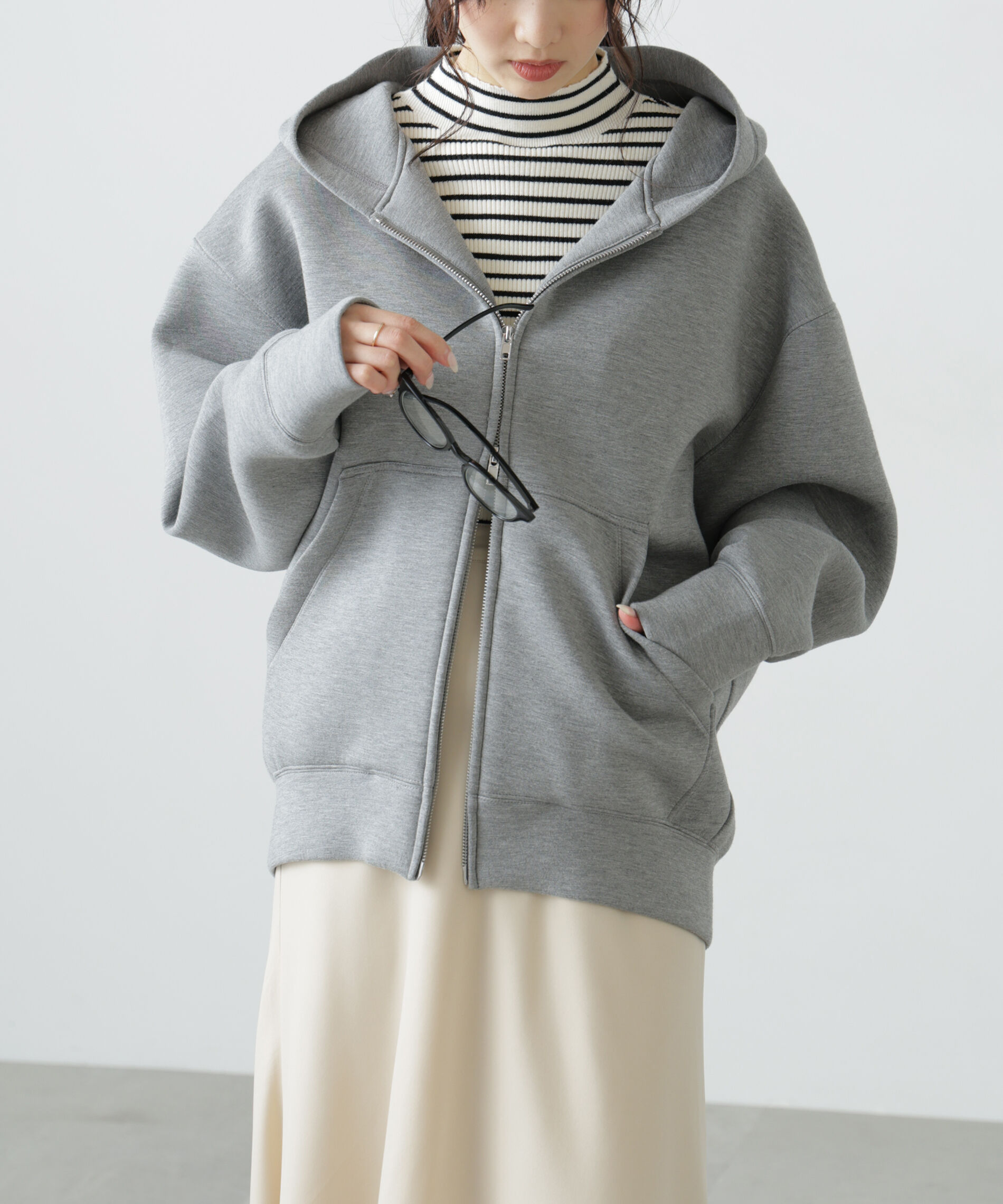  「〈洗える〉マシンウォッシャブルボトルネックリブニット」|ニット・セーター|