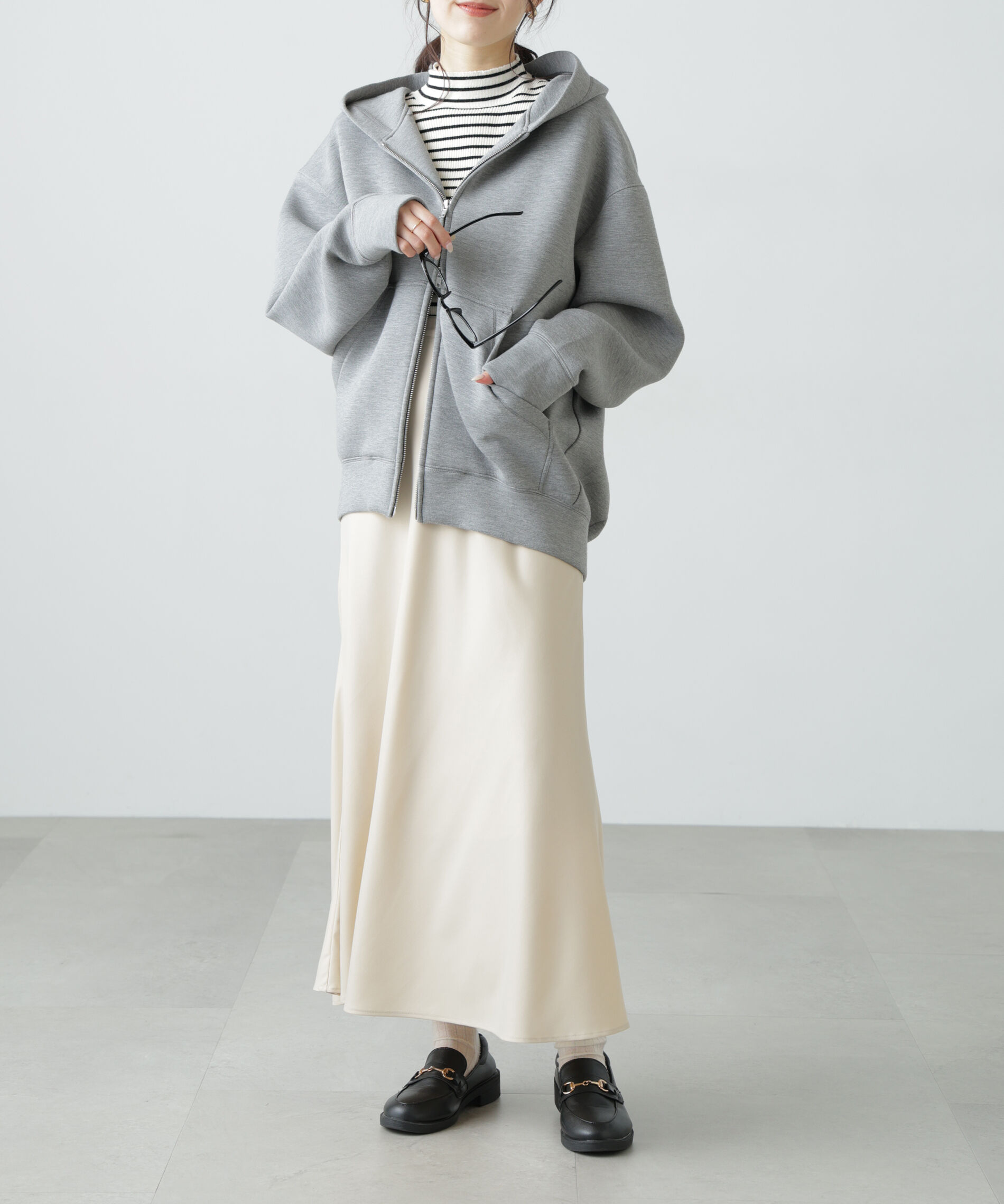  「〈洗える〉マシンウォッシャブルボトルネックリブニット」|ニット・セーター|