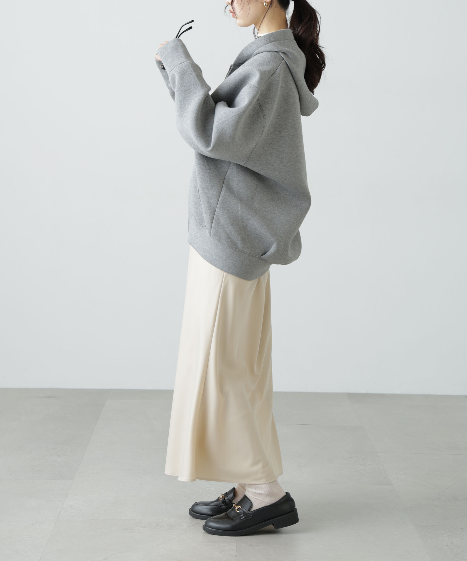  「〈洗える〉マシンウォッシャブルボトルネックリブニット」|ニット・セーター|