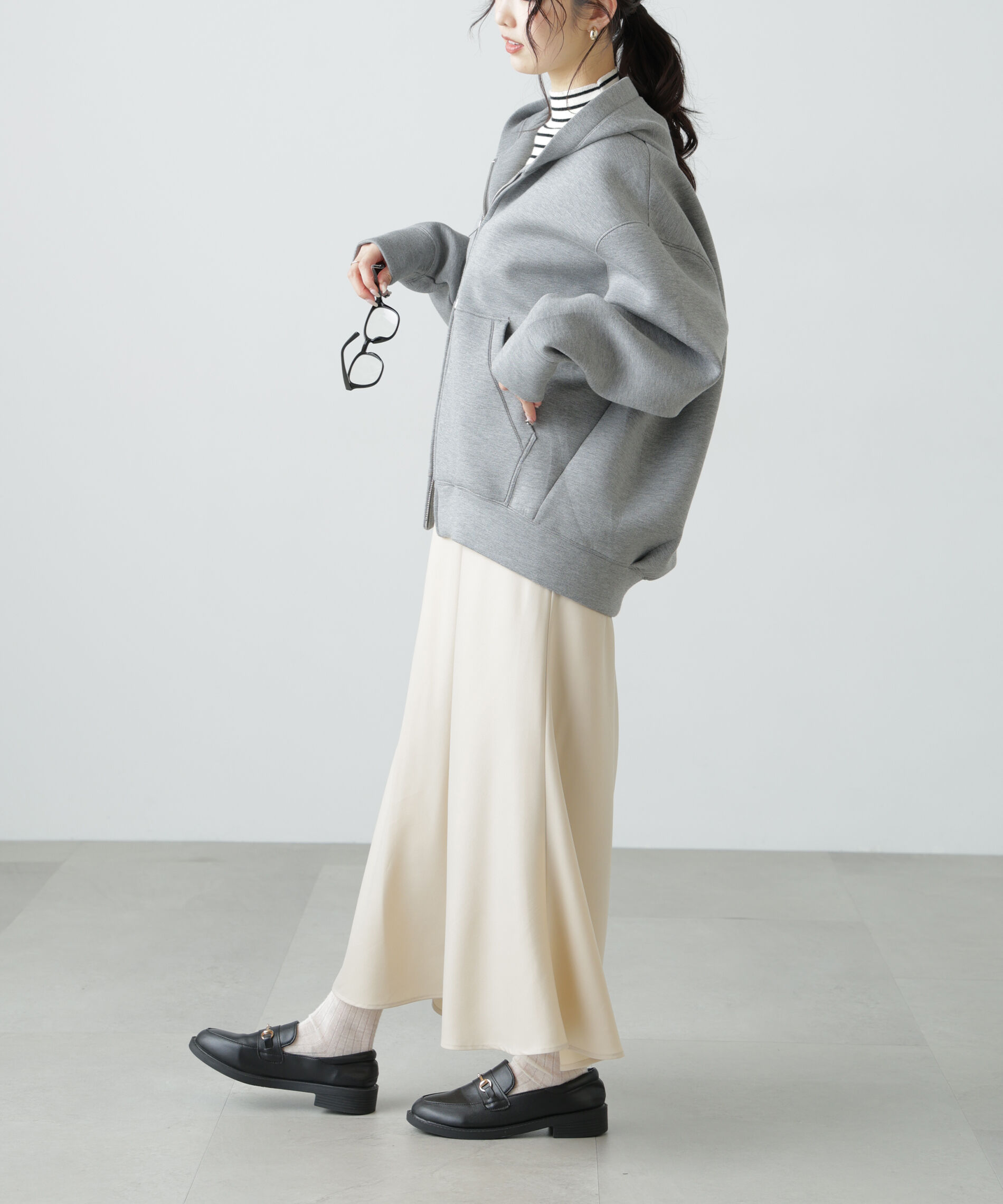  「〈洗える〉マシンウォッシャブルボトルネックリブニット」|ニット・セーター|