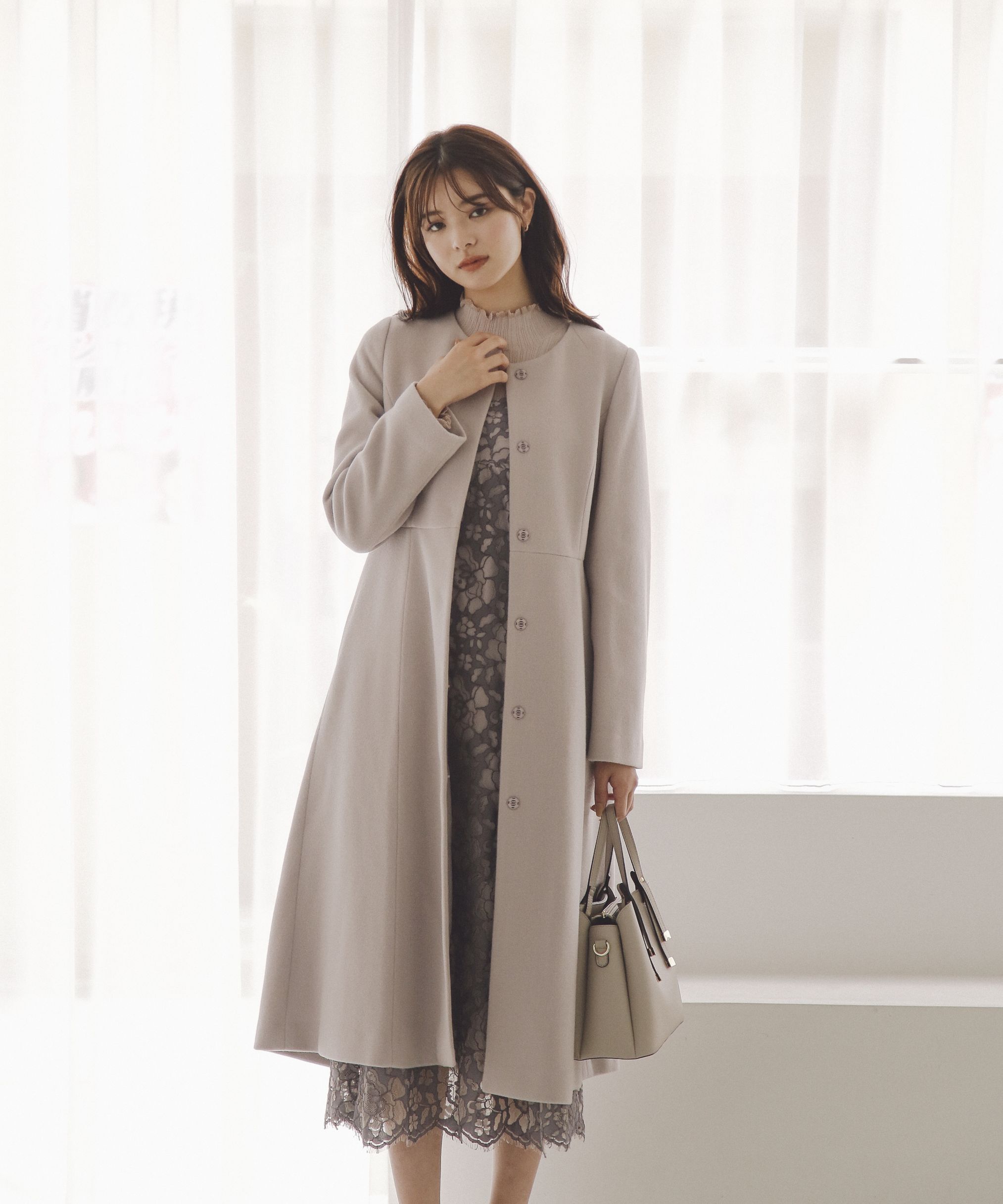 PROPORTION BODY DRESSING「ノーカラーフレアコート」|その他|