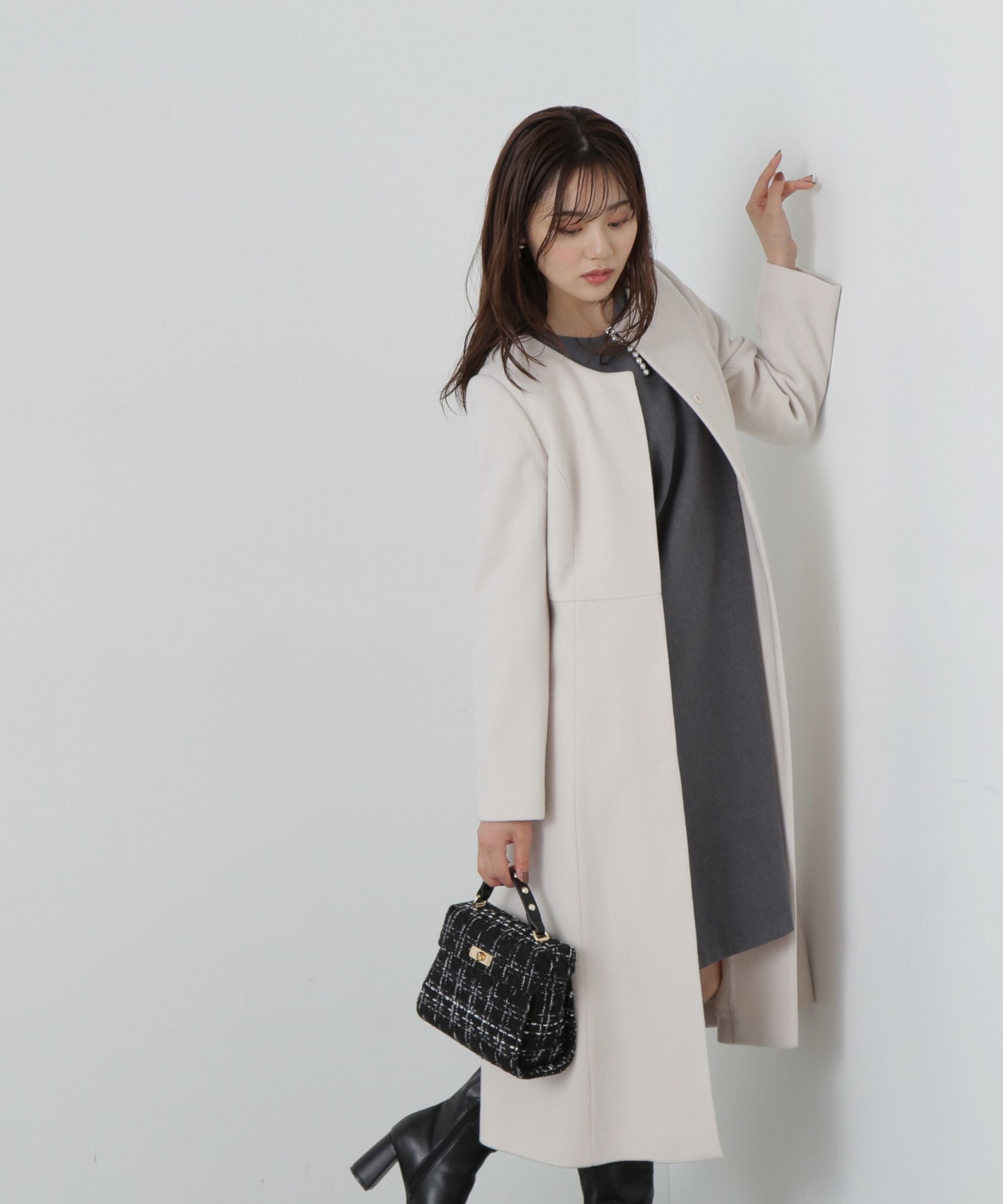 PROPORTION BODY DRESSING「ノーカラーフレアコート」|その他|