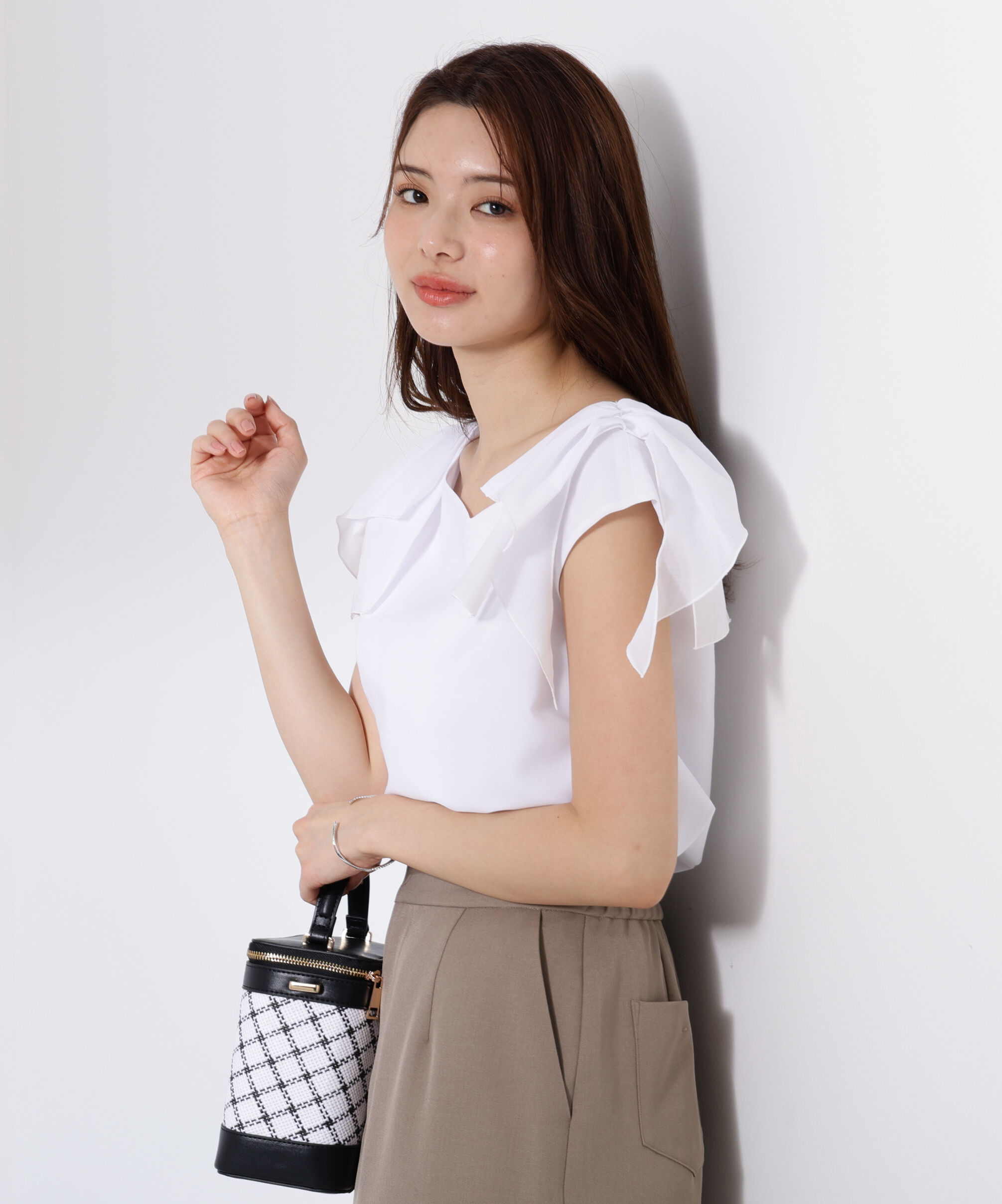 PROPORTION BODY DRESSING「ショルダーリボンブラウス」|シャツ・ブラウス|ホワイト