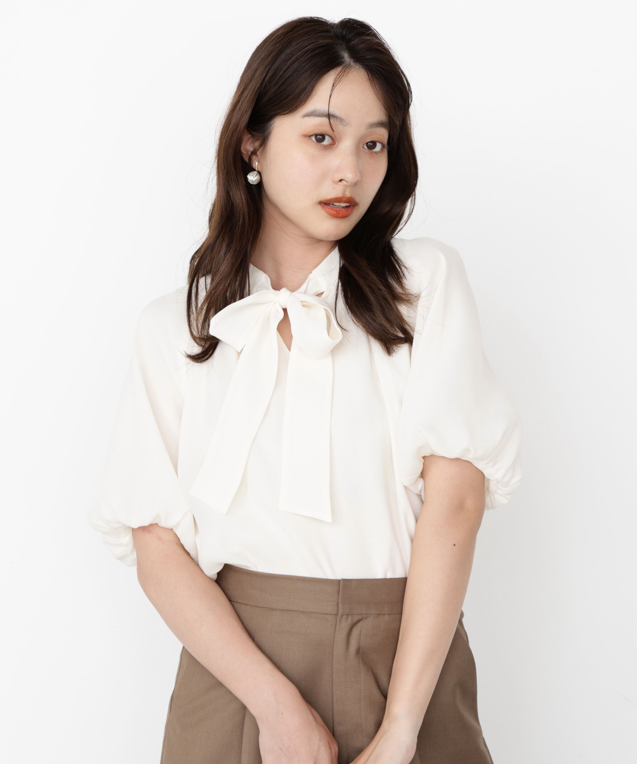 PROPORTION BODY DRESSING「バルーンスリーブリボンブラウス」|シャツ・ブラウス|