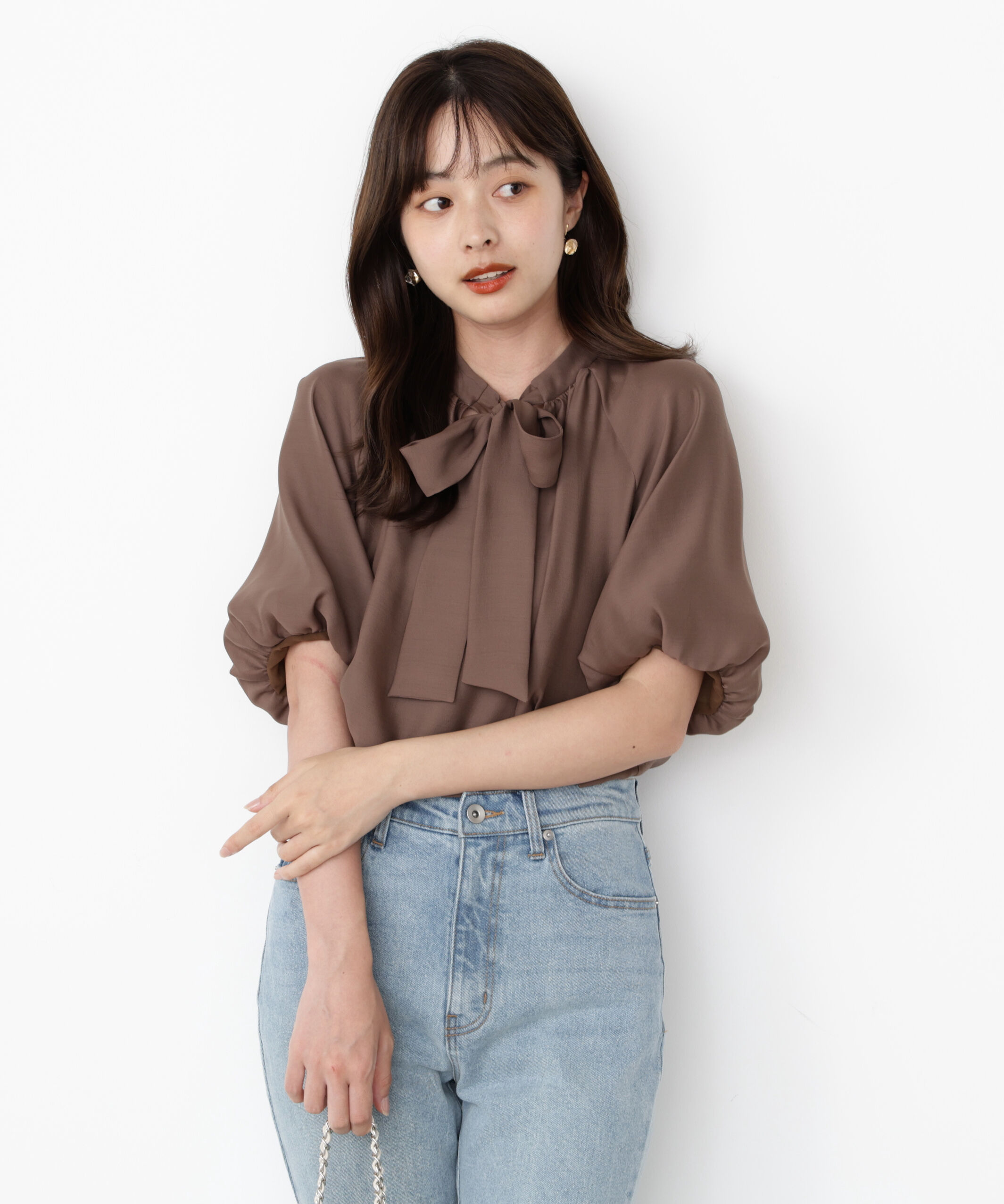 PROPORTION BODY DRESSING「バルーンスリーブリボンブラウス」|シャツ・ブラウス|