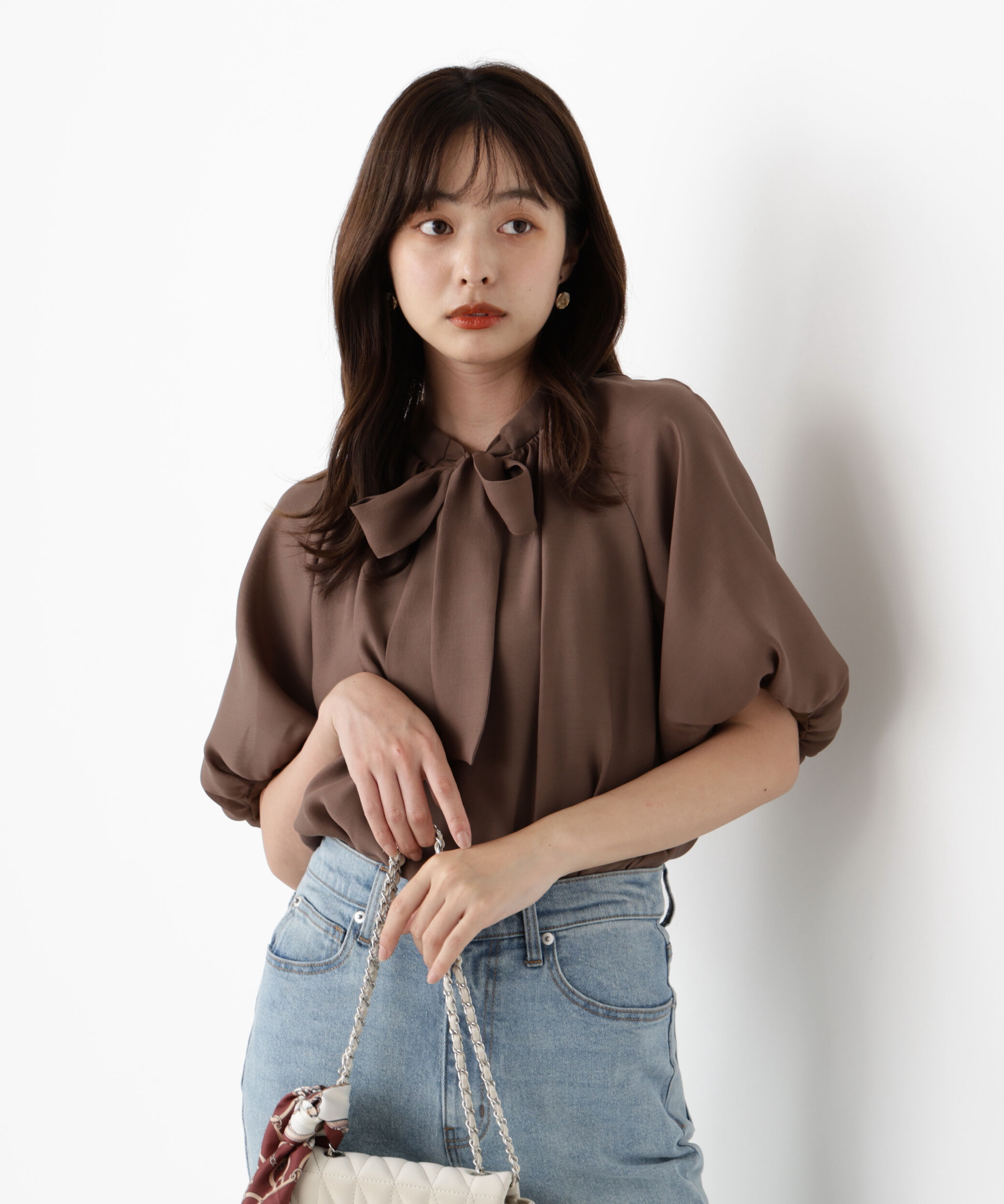 PROPORTION BODY DRESSING「バルーンスリーブリボンブラウス」|シャツ・ブラウス|