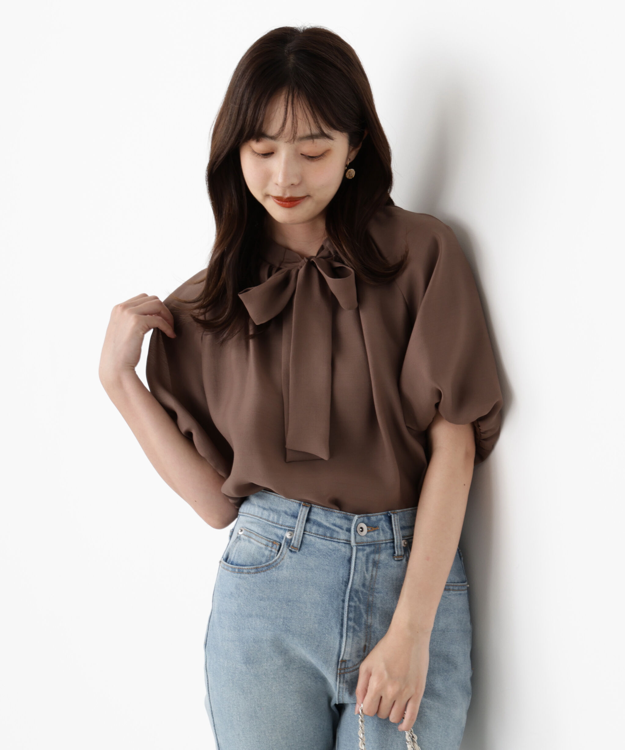 PROPORTION BODY DRESSING「バルーンスリーブリボンブラウス」|シャツ・ブラウス|