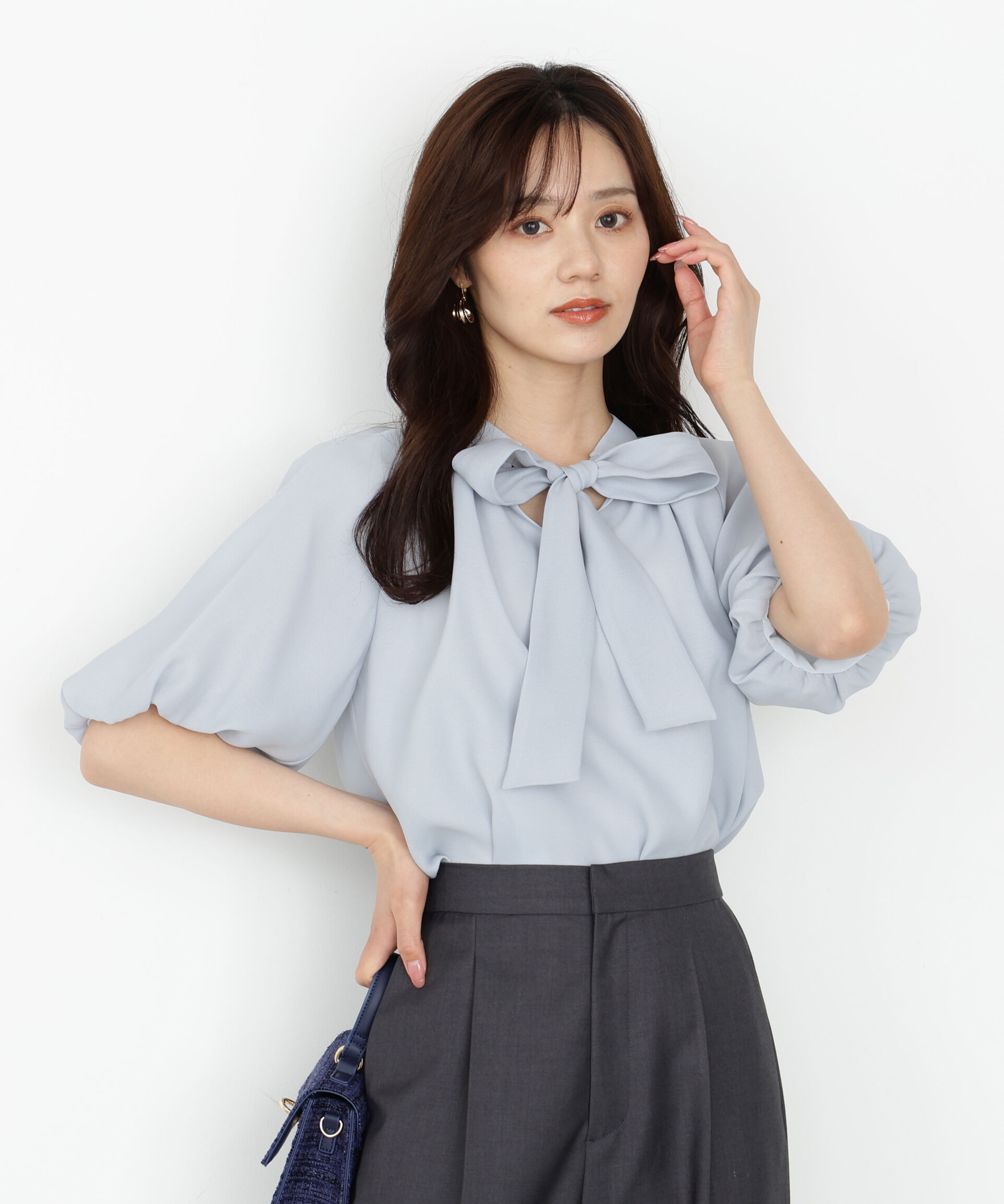 PROPORTION BODY DRESSING「バルーンスリーブリボンブラウス」|シャツ・ブラウス|