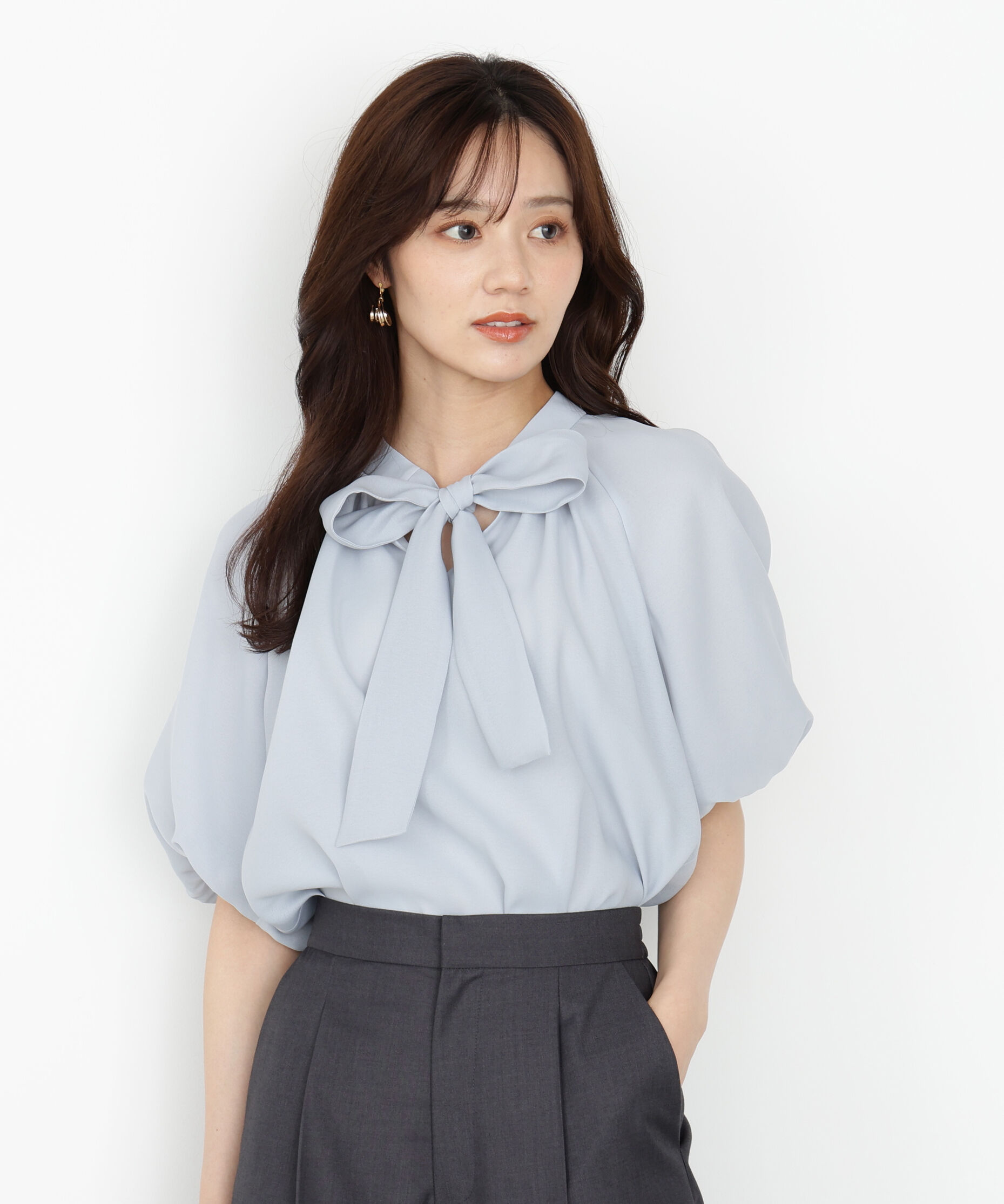 PROPORTION BODY DRESSING「バルーンスリーブリボンブラウス」|シャツ・ブラウス|