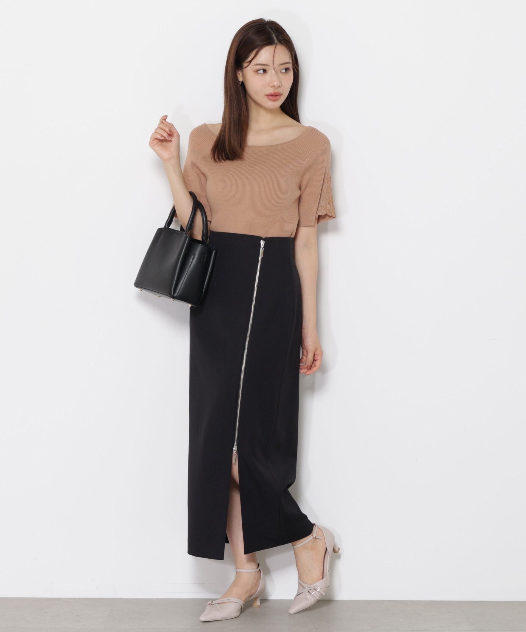 PROPORTION BODY DRESSING「サイドファスナータイトスカート」|スカート|ブラック