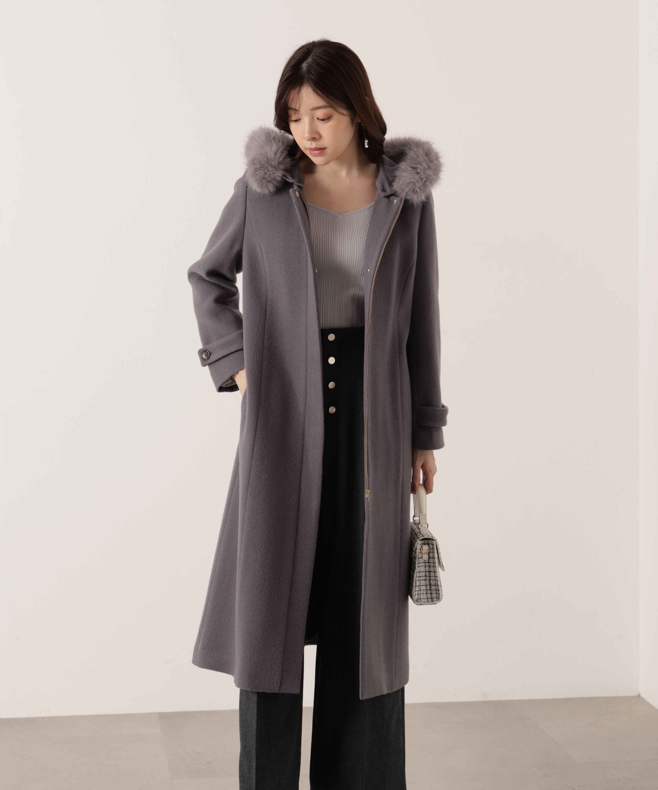 PROPORTION BODY DRESSING「モッサフードフェイクファーロングコート 25AW」|その他|