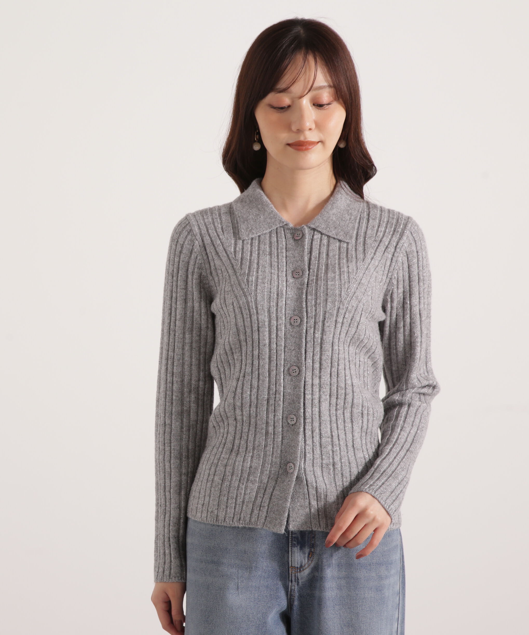 PROPORTION BODY DRESSING「カラーネックラメニット 25AW」|ニット・セーター|