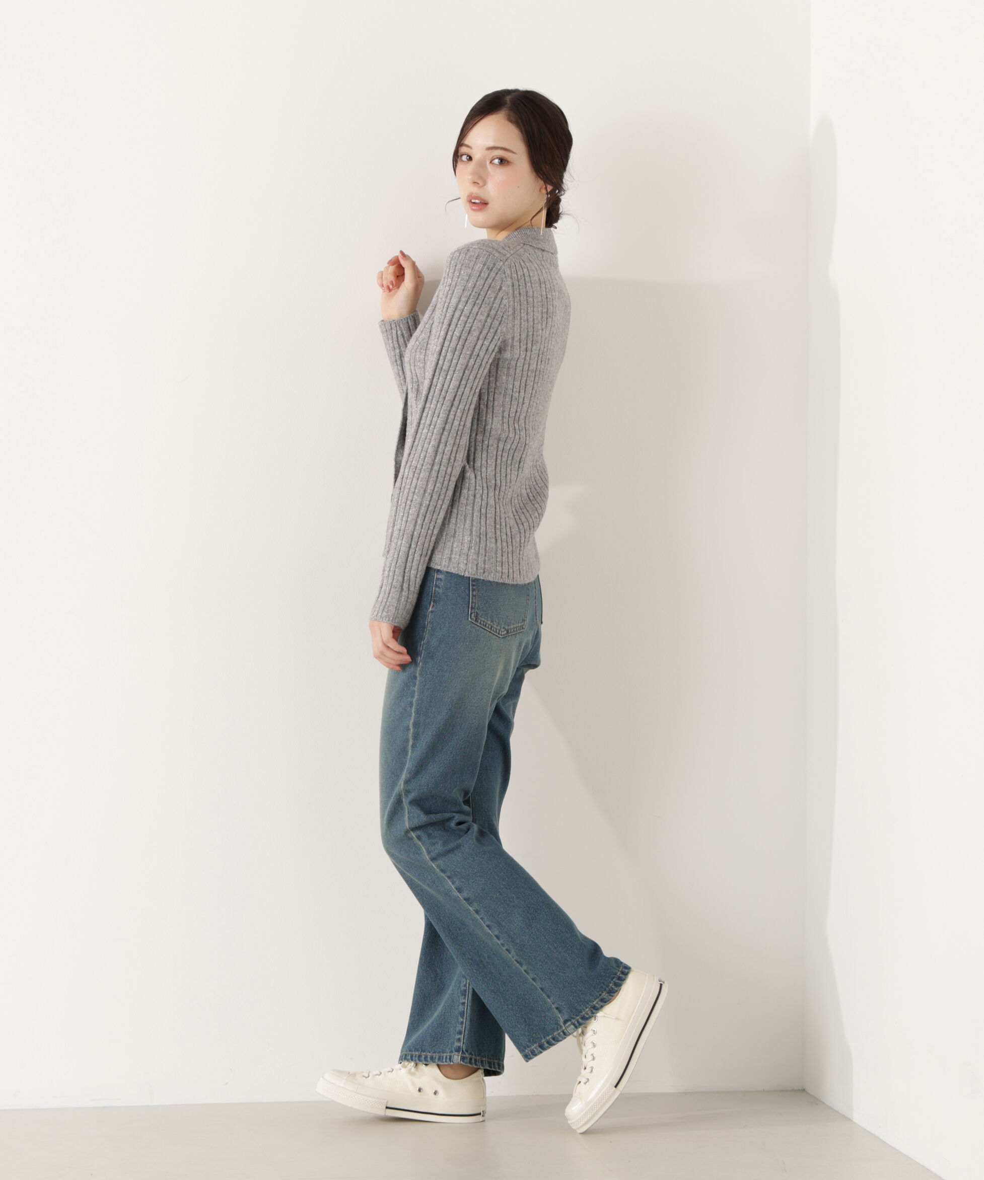 PROPORTION BODY DRESSING「カラーネックラメニット 25AW」|ニット・セーター|