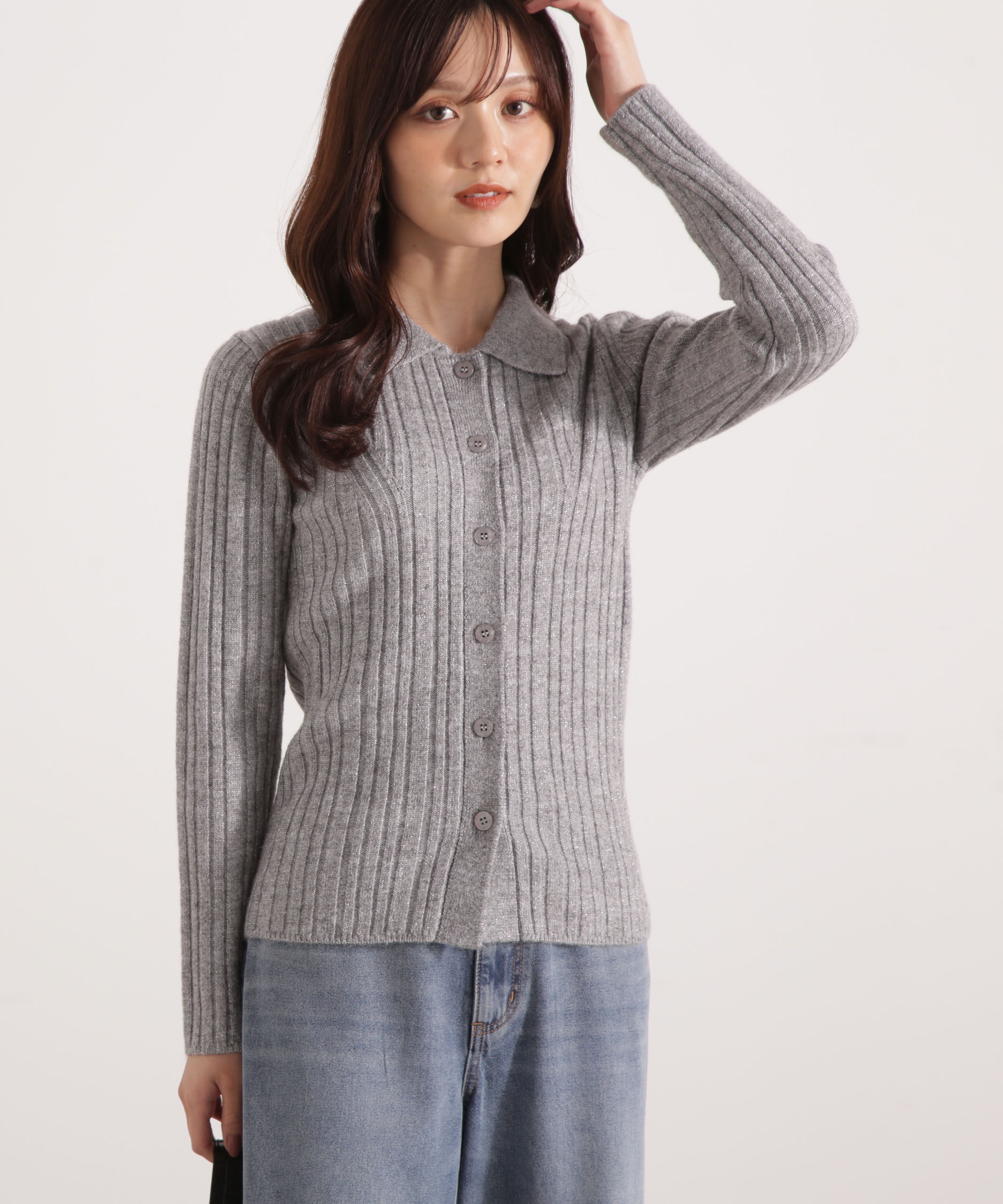 PROPORTION BODY DRESSING「カラーネックラメニット 25AW」|ニット・セーター|