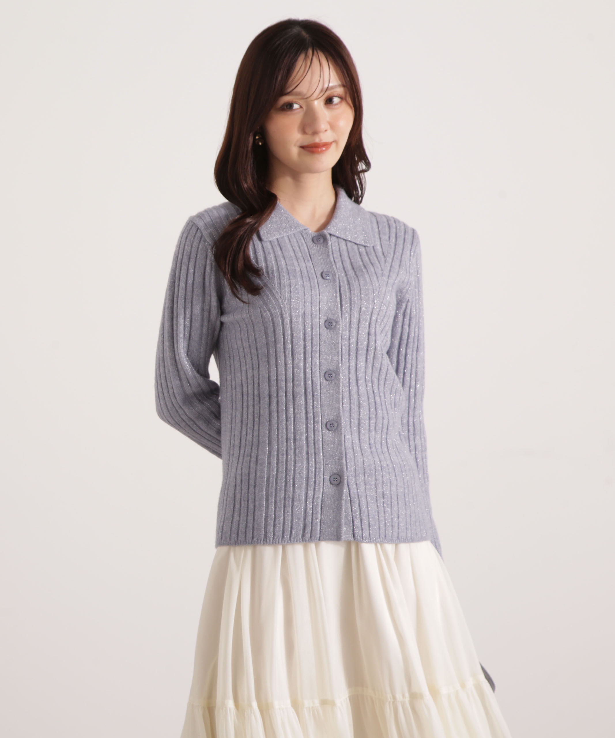PROPORTION BODY DRESSING「カラーネックラメニット 25AW」|ニット・セーター|
