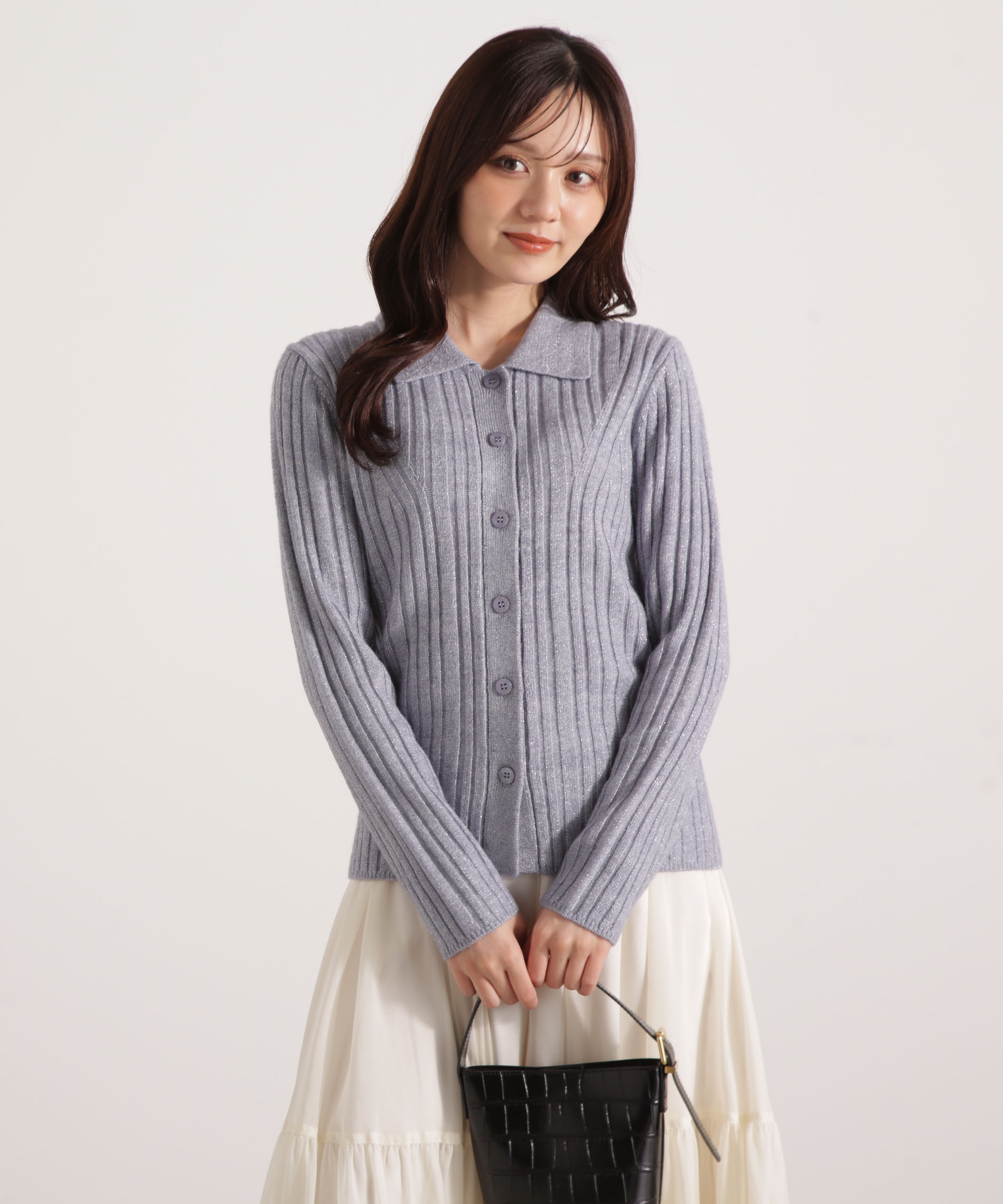 PROPORTION BODY DRESSING「カラーネックラメニット 25AW」|ニット・セーター|