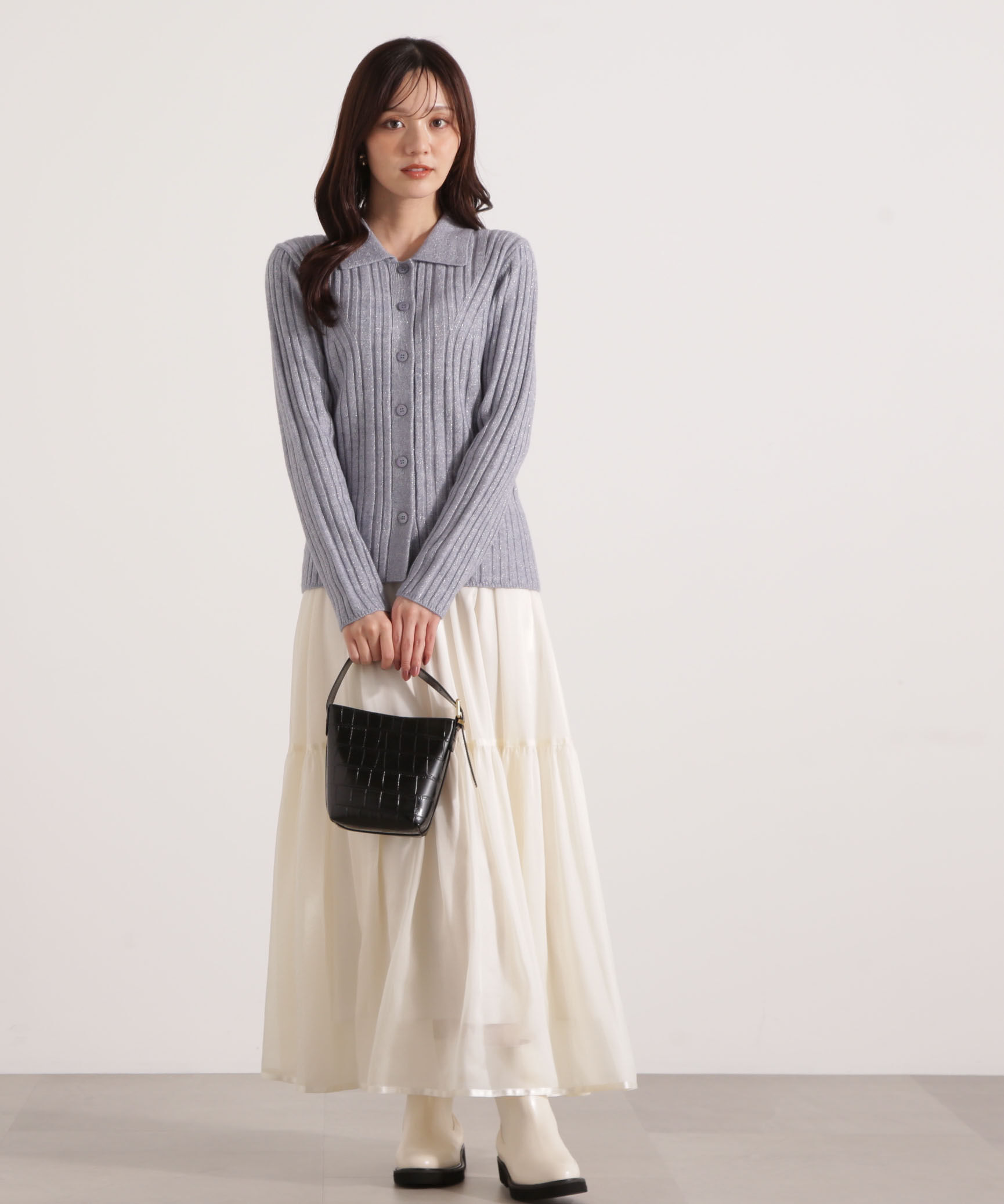 PROPORTION BODY DRESSING「カラーネックラメニット 25AW」|ニット・セーター|