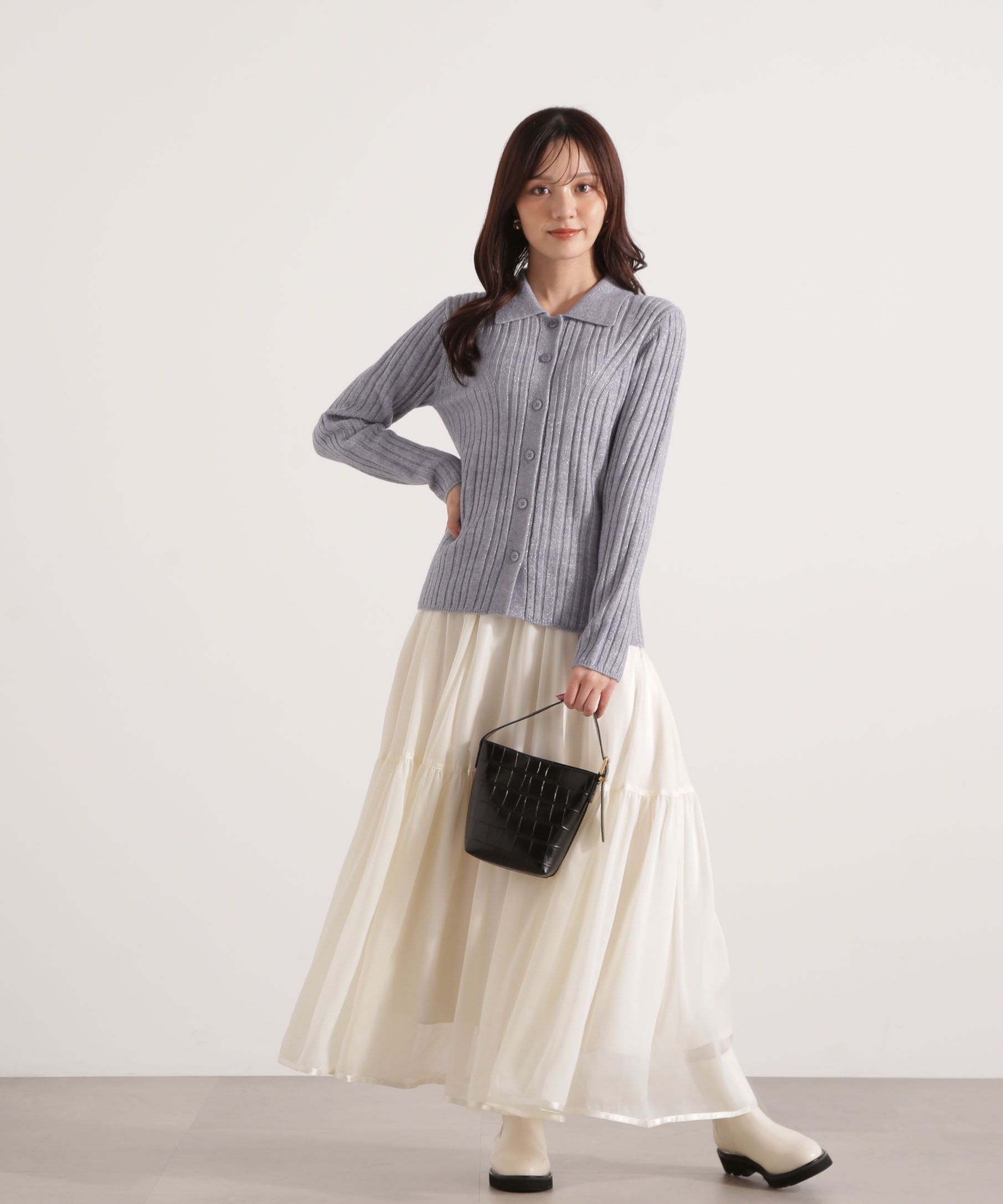 PROPORTION BODY DRESSING「カラーネックラメニット 25AW」|ニット・セーター|