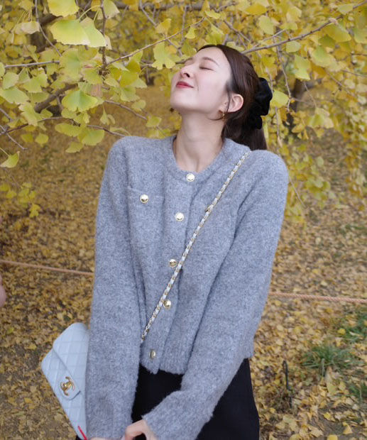 PROPORTION BODY DRESSING「釦POINTウール混カーディガン 25AW」|カーディガン|