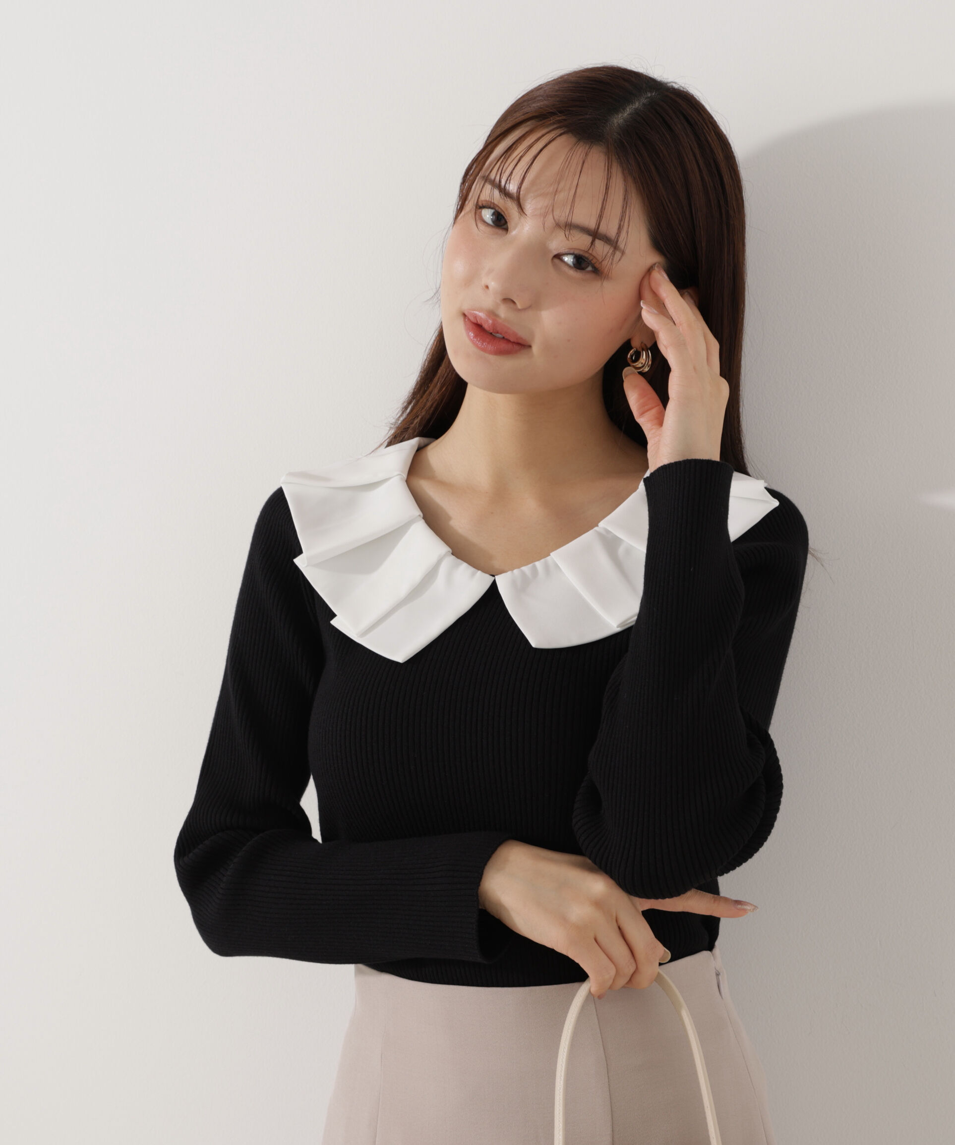 PROPORTION BODY DRESSING「ラッフルカラーニットトップス」|ニット・セーター|