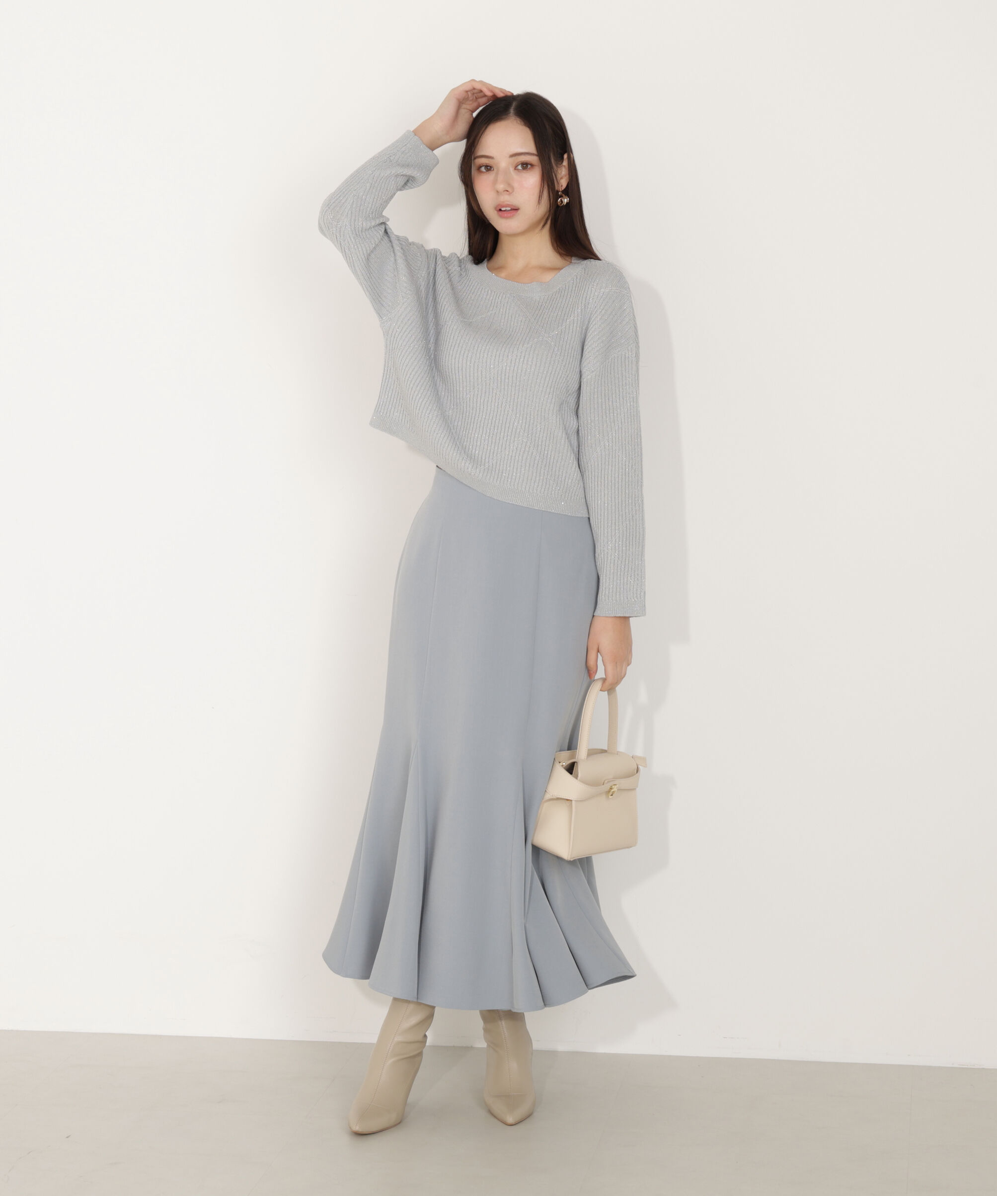 PROPORTION BODY DRESSING「ラメ入りアイレットボクシーニット」|ニット・セーター|