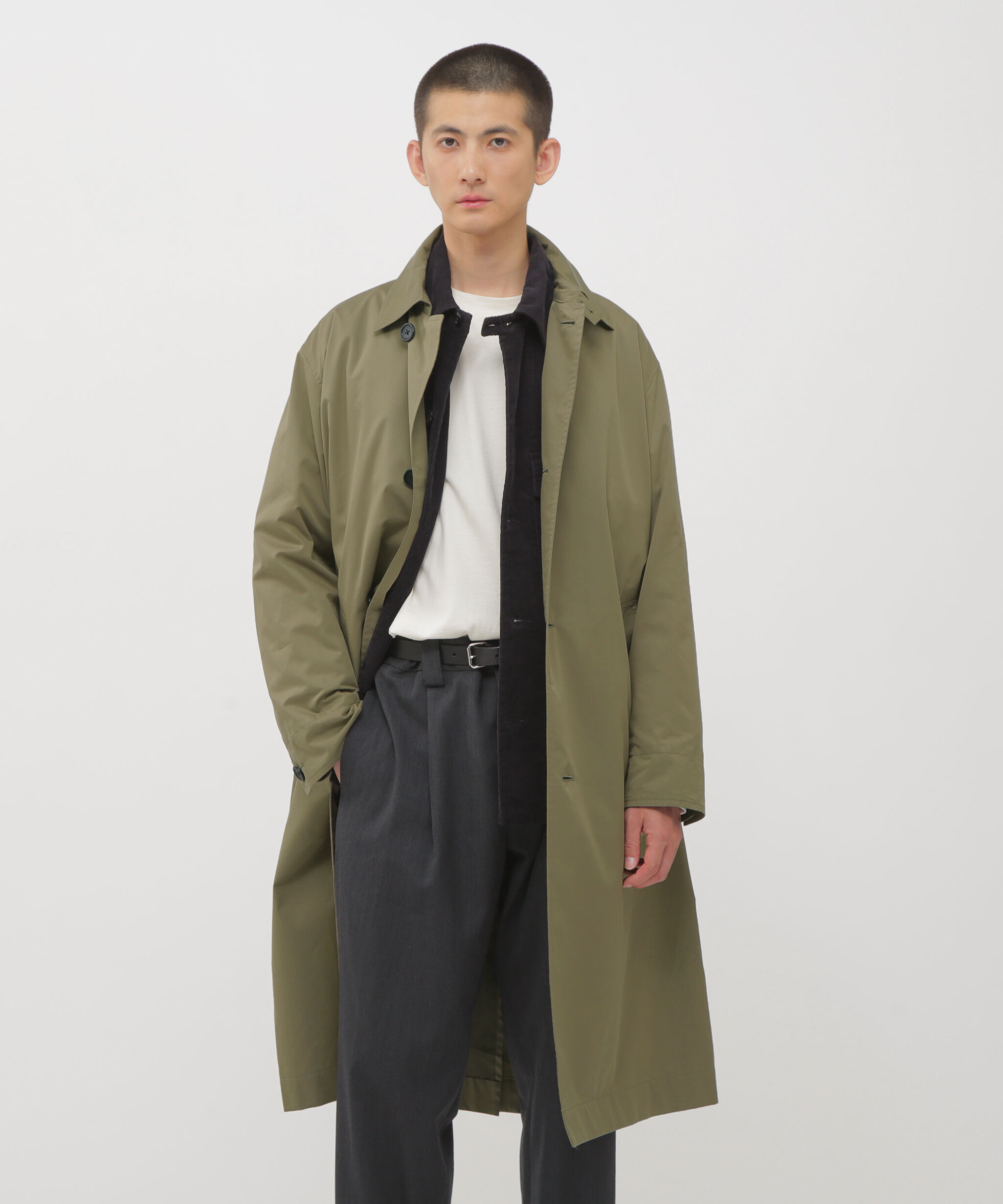 MARGARET HOWELL「COTTON BLEND GABARDINE COAT」|その他|KHAKI