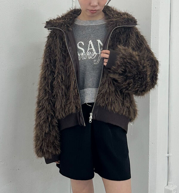 archives「ＺＩＰミックスファーブルゾン」|その他|BROWN