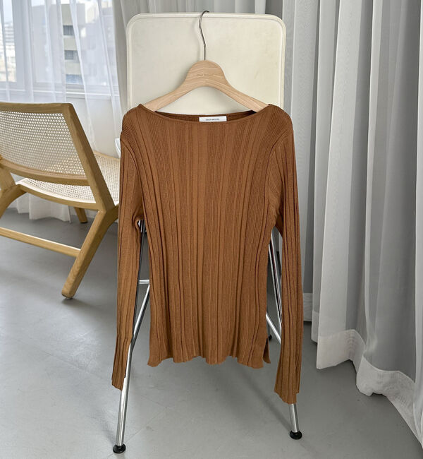 Doux archives「ボートネックランダムリブニット」|ニット・セーター|