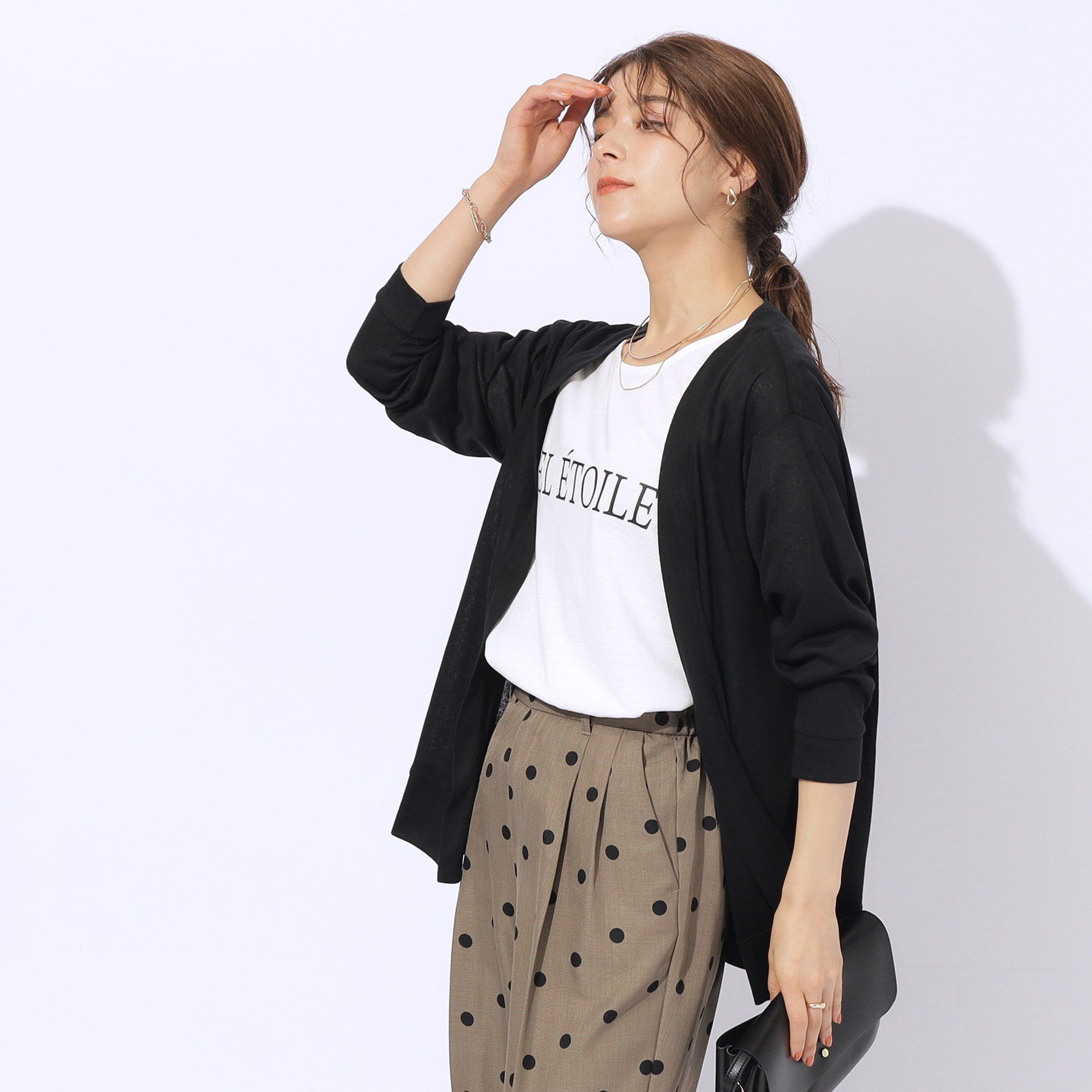 SHOO･LA･RUE「【2点セット】半袖ロゴTシャツ+カーディガン」|その他|