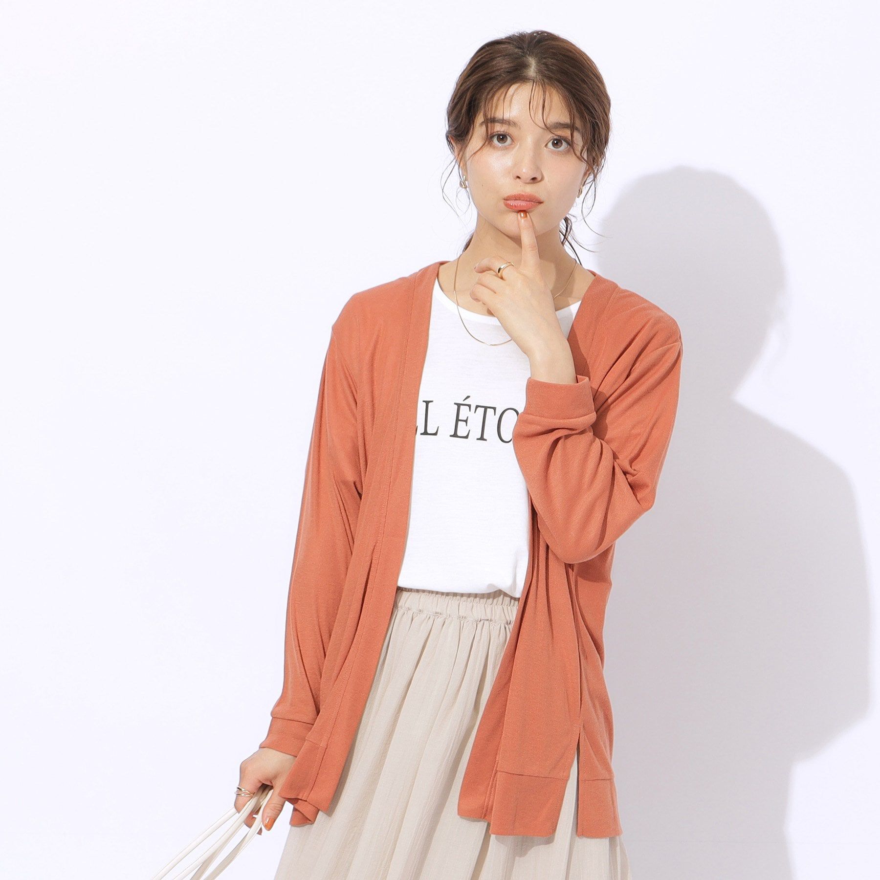 SHOO･LA･RUE「【2点セット】半袖ロゴTシャツ+カーディガン」|その他|