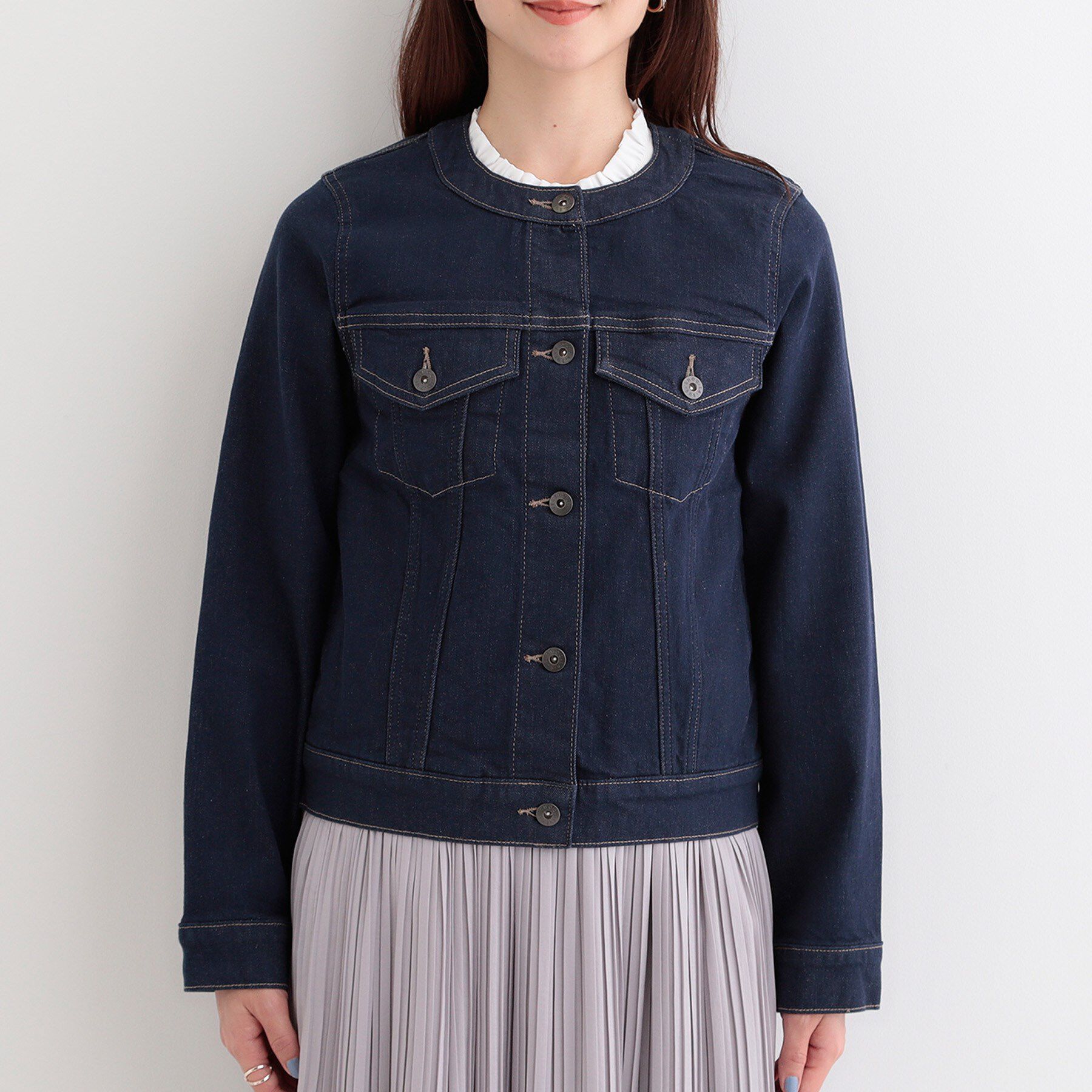 SHOO･LA･RUE「【SHOO・LA・RUE DENIM】大人のための ストレッチ コンパクトデニムジャケット」|デニムジャケット|