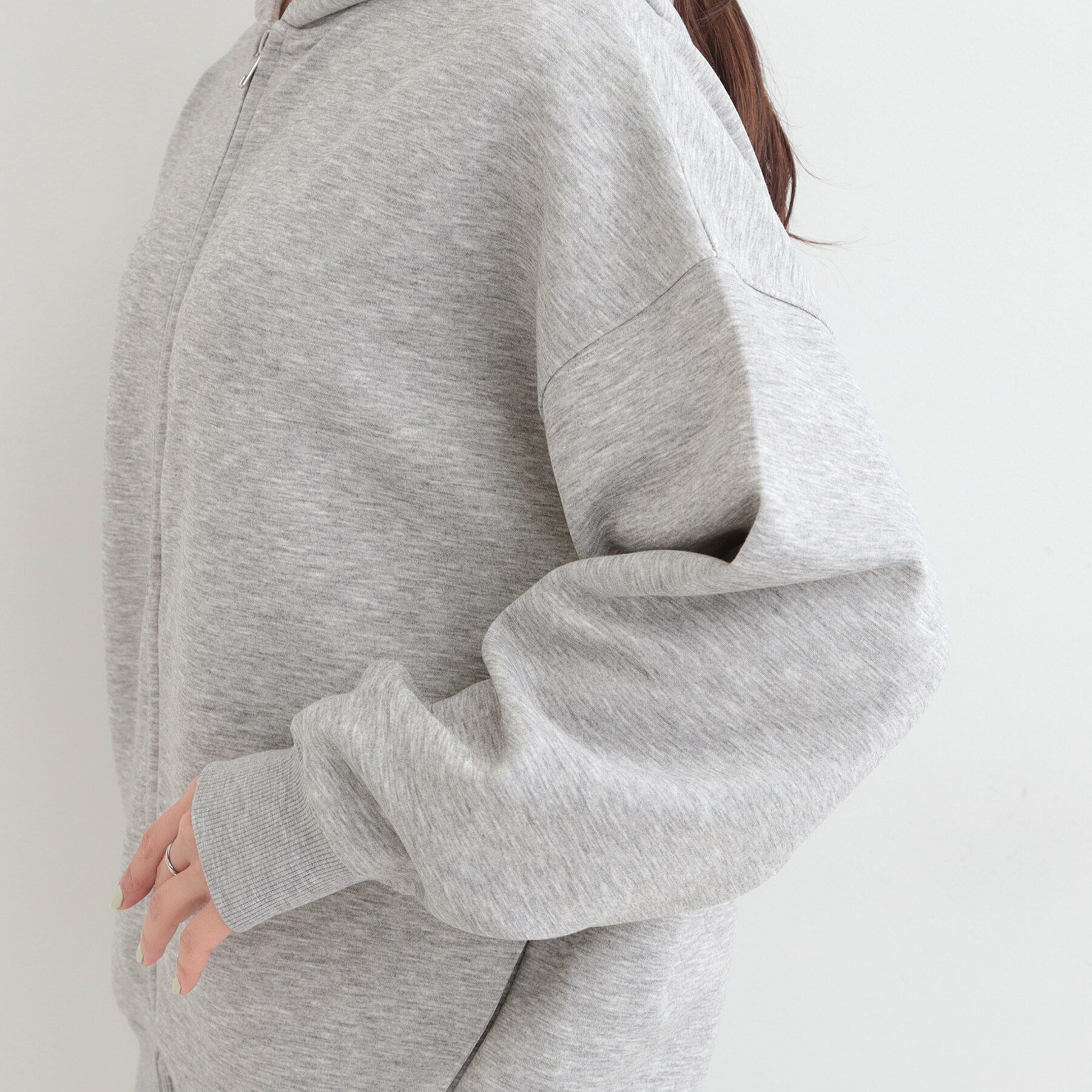 SHOO･LA･RUE「【セットアップ可/S-LL/なめらかタッチ】ZIPパーカ」|パーカー|