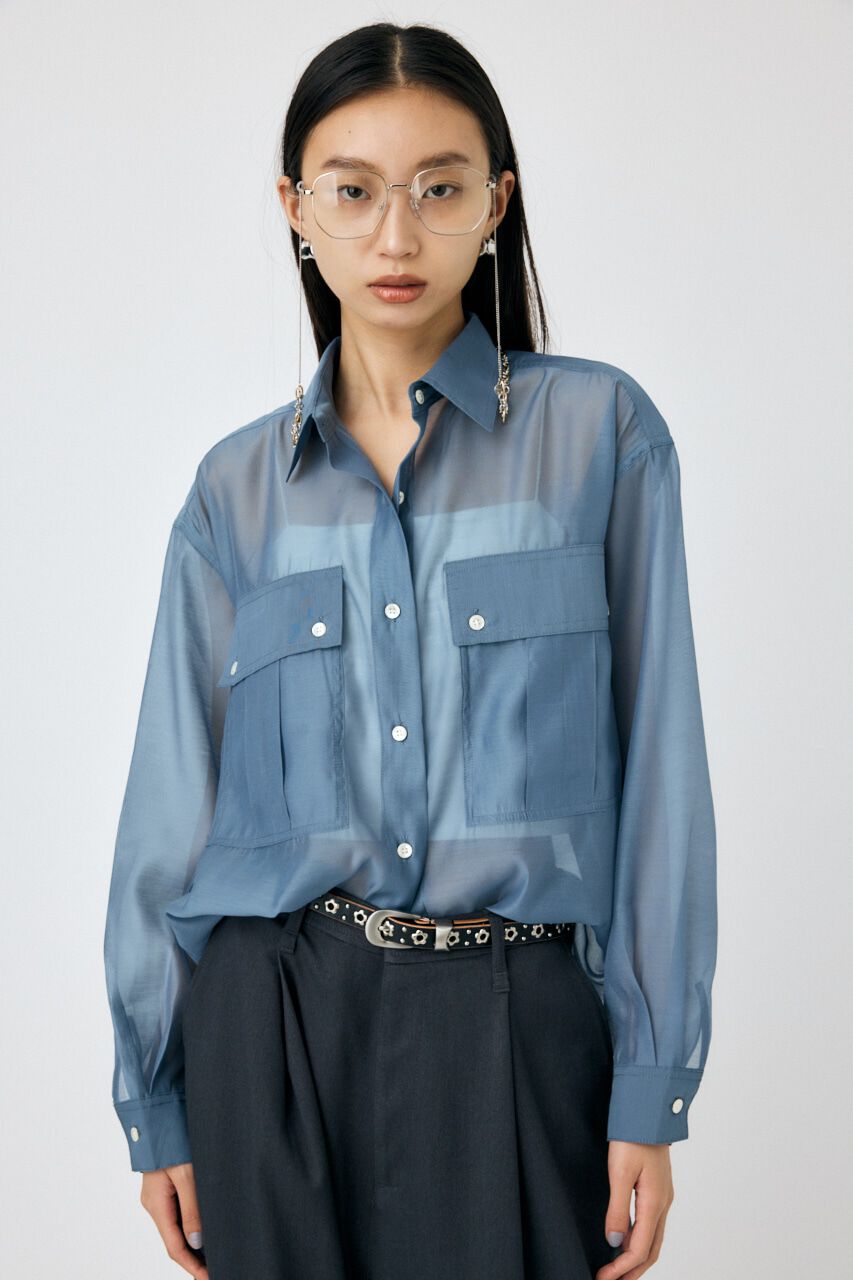MOUSSY「SHEER CARGOシャツ」|シャツ・ブラウス|GRY