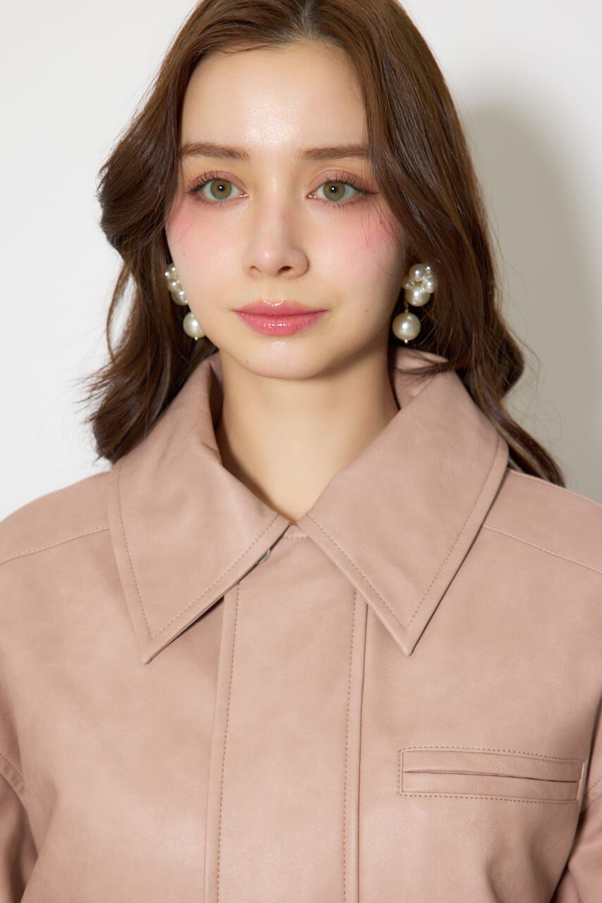 rienda「ライナー付きフェイクレザーブルゾン」|ブルゾン・スタジャン|