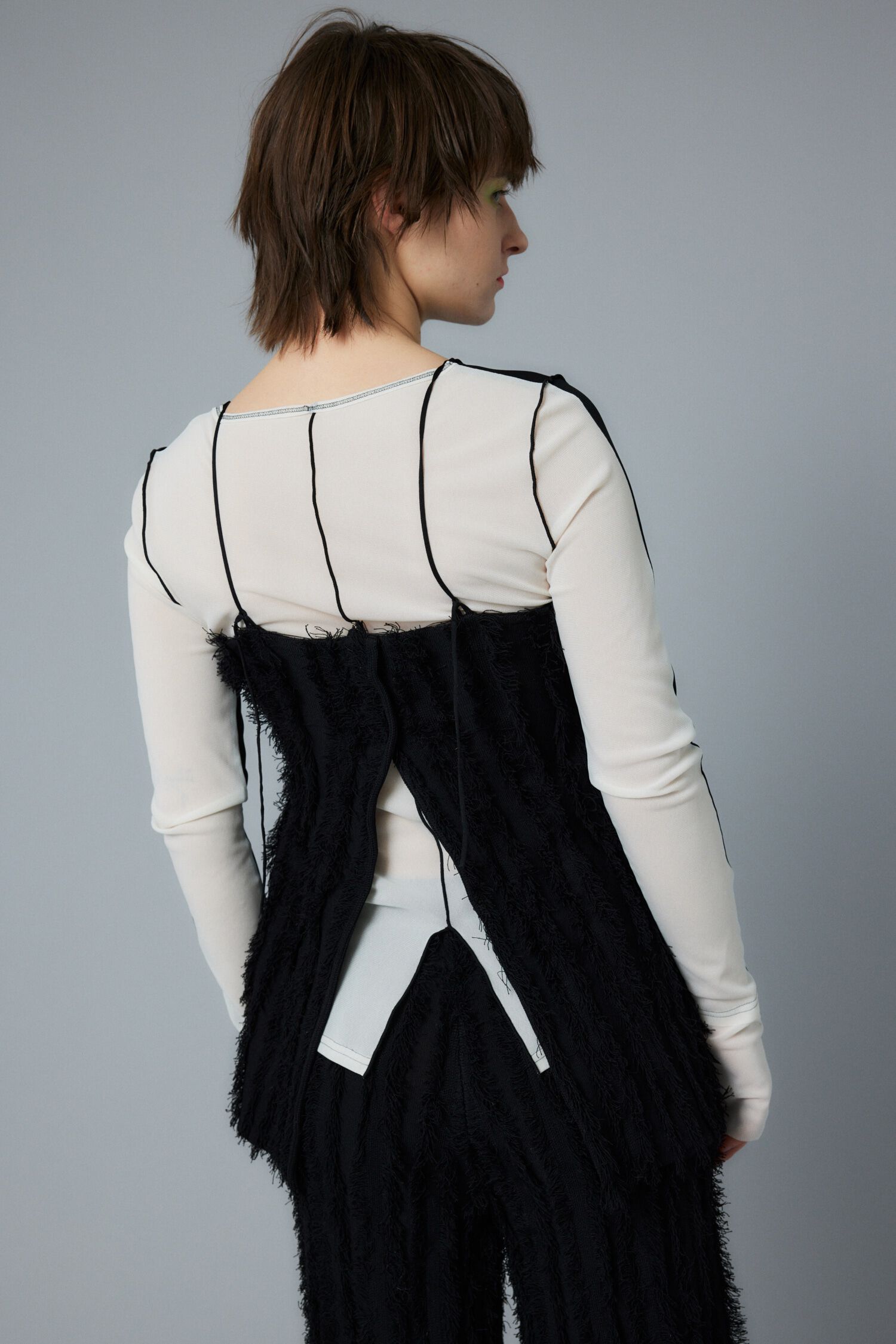 HeRIN.CYE「Fringe back open camisole」|キャミソール|