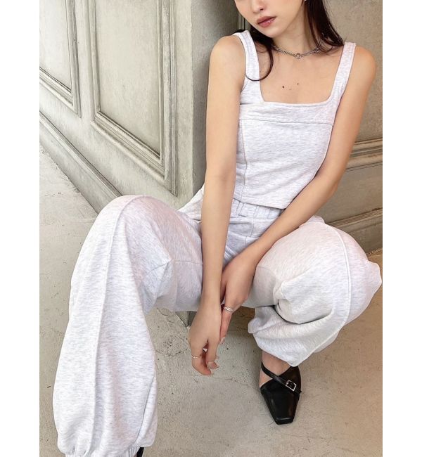 RESEXXY「スウェットコルセットトップス【セットアップ着用可能】」|タンクトップ|ライトグレー