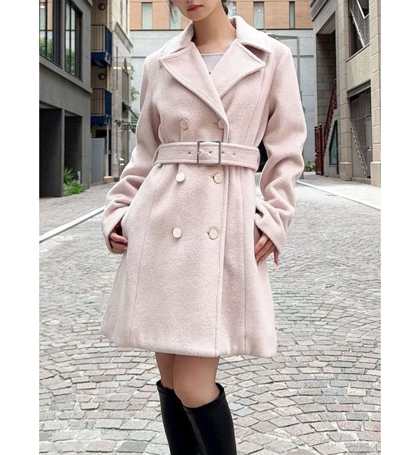 RESEXXY「シャギーミディコート」|その他|ピンク