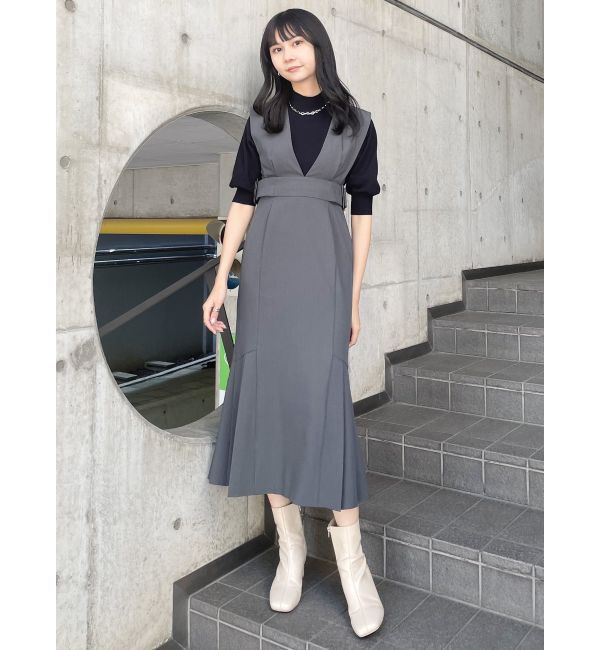 MURUA「サイドタックジャンパースカート」|ジャンパースカート|