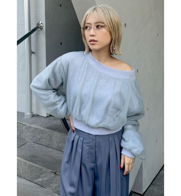 MURUA「チュールレイヤードプルオーバー」|Tシャツ・カットソー|