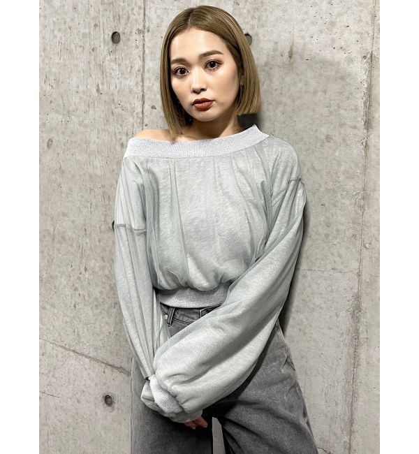 MURUA「チュールレイヤードプルオーバー」|Tシャツ・カットソー|