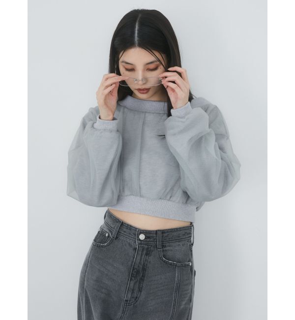 MURUA「チュールレイヤードプルオーバー」|Tシャツ・カットソー|