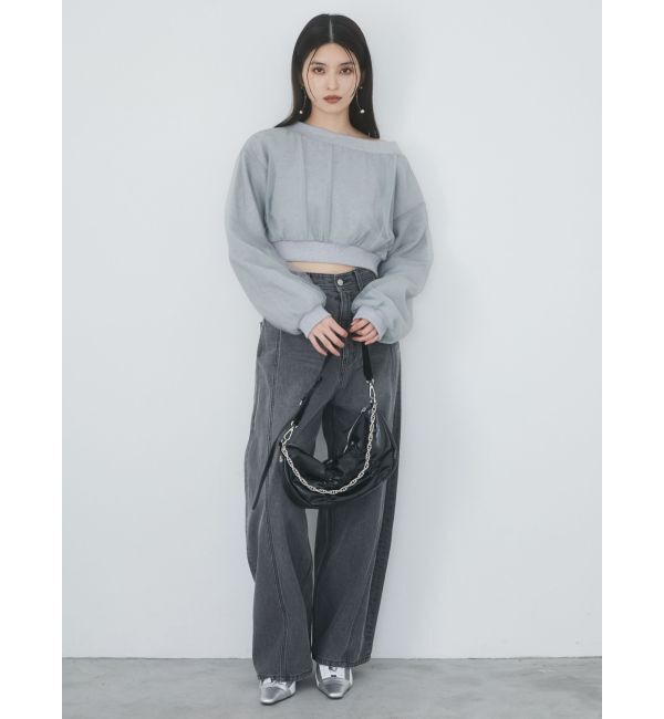 MURUA「チュールレイヤードプルオーバー」|Tシャツ・カットソー|