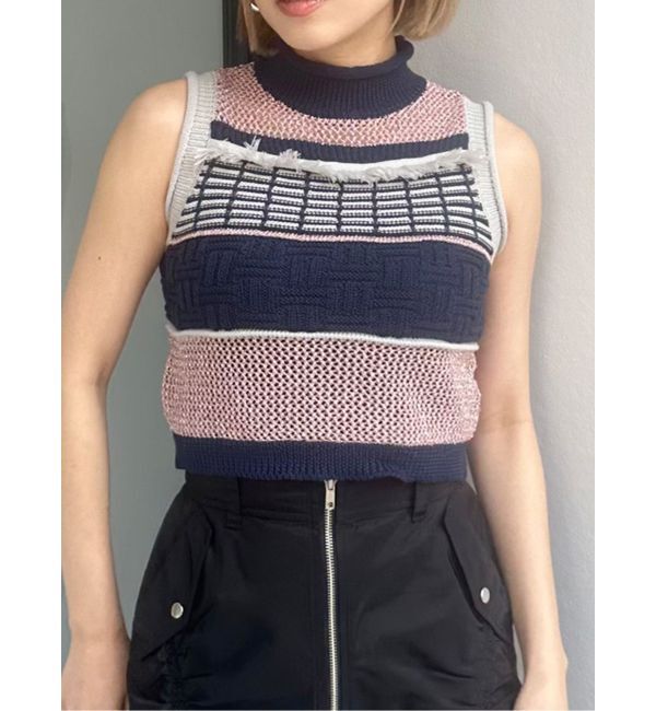 MURUA「クロシェフリンジニット」|ニット・セーター|ピンク