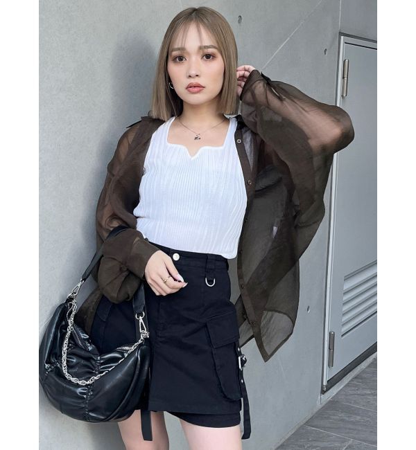 MURUA「ボリュームスリーブシャイニーシアーシャツ」|シャツ・ブラウス|