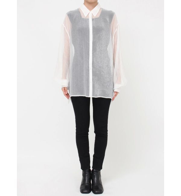 MURUA「ボリュームスリーブシャイニーシアーシャツ」|シャツ・ブラウス|