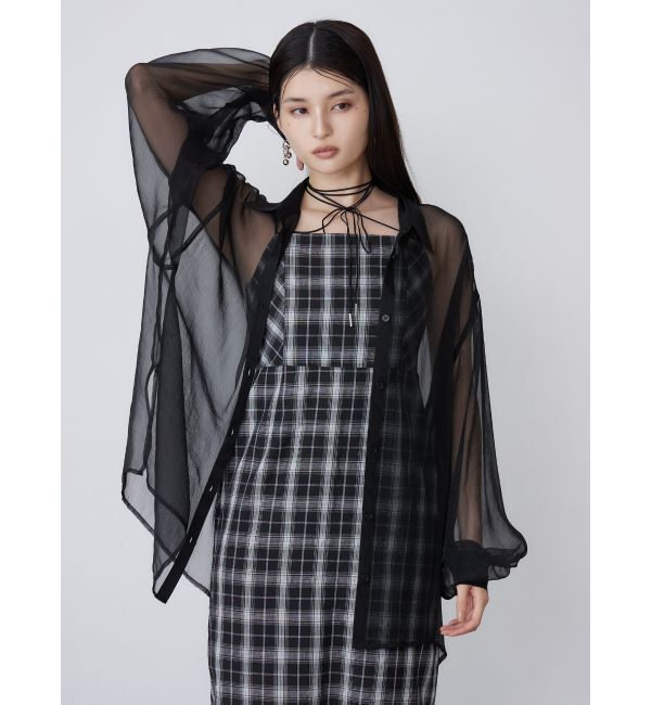 MURUA「ボリュームスリーブシャイニーシアーシャツ」|シャツ・ブラウス|