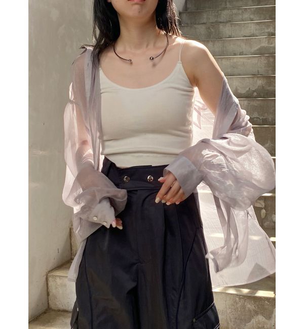 MURUA「ボリュームスリーブシャイニーシアーシャツ」|シャツ・ブラウス|