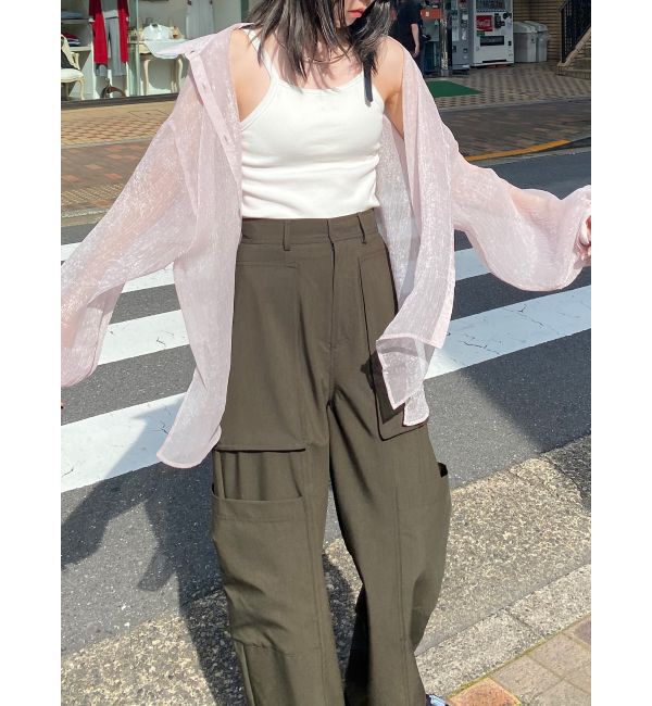 MURUA「ボリュームスリーブシャイニーシアーシャツ」|シャツ・ブラウス|